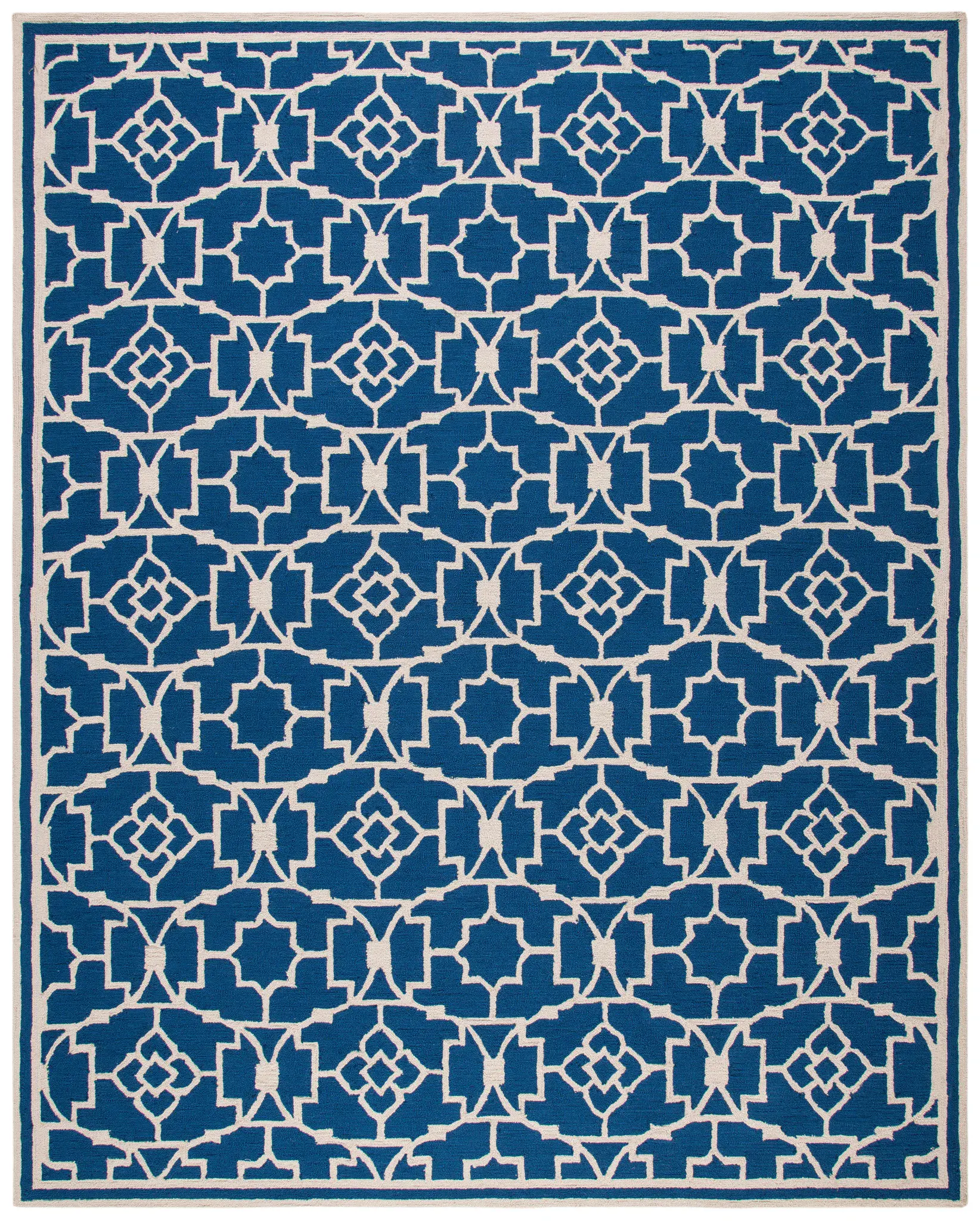 Four Seasons Geometric Ring Trellis Hand-Hooked Rug