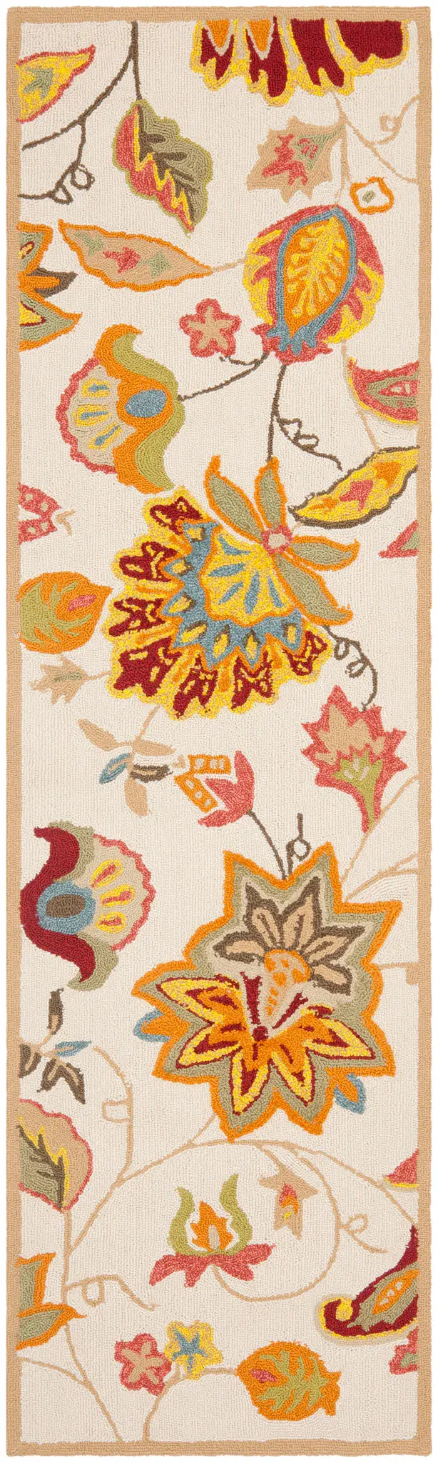 Four Seasons Trailing Floral Hand-Hooked Rug