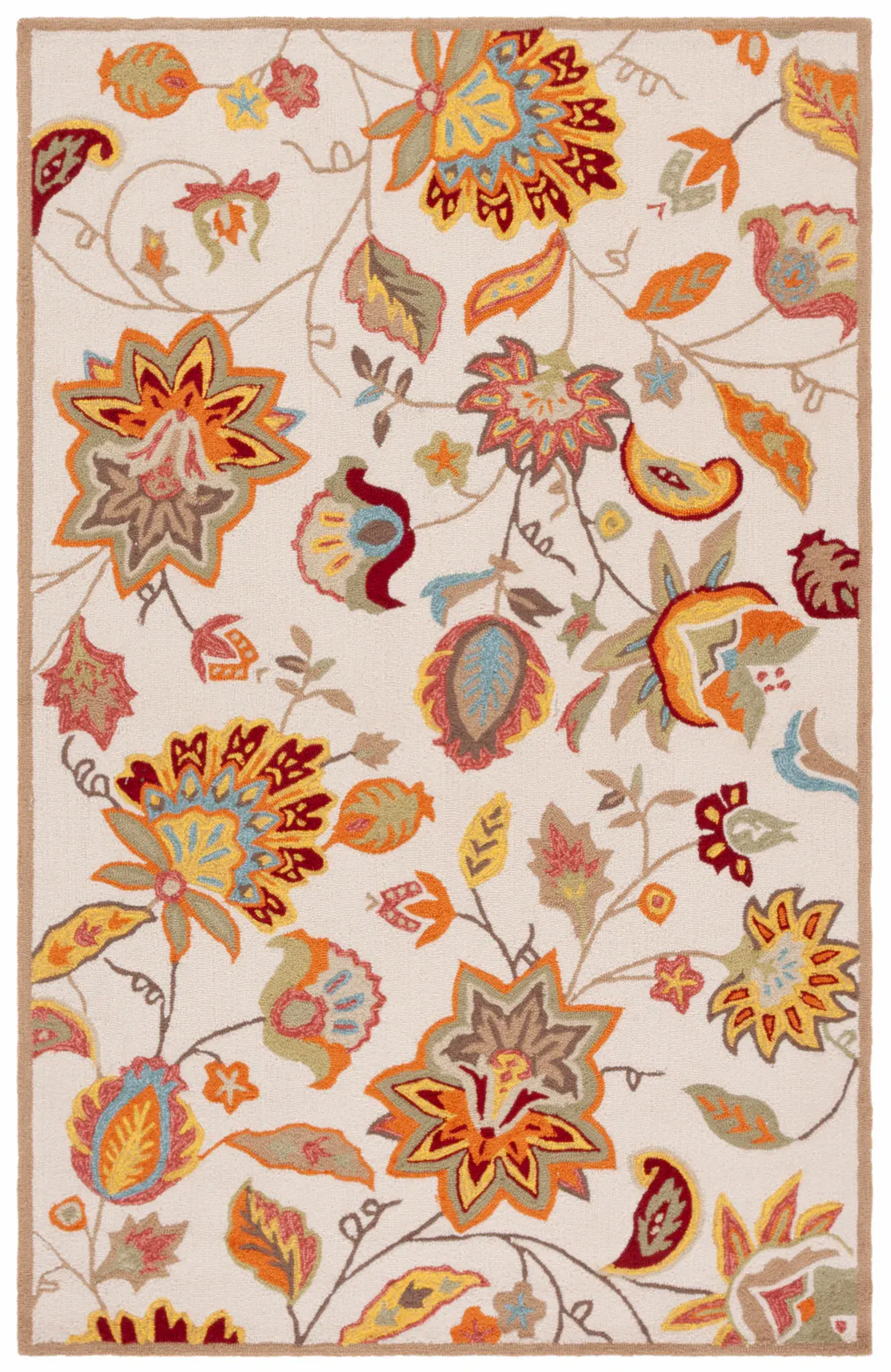 Four Seasons Trailing Floral Hand-Hooked Rug