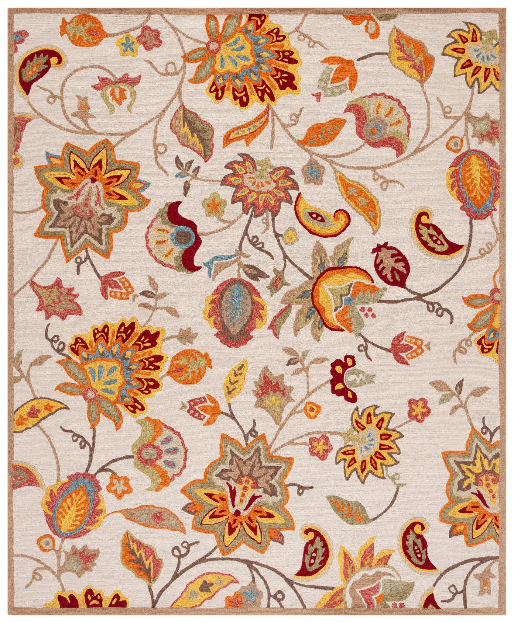 Four Seasons Trailing Floral Hand-Hooked Rug