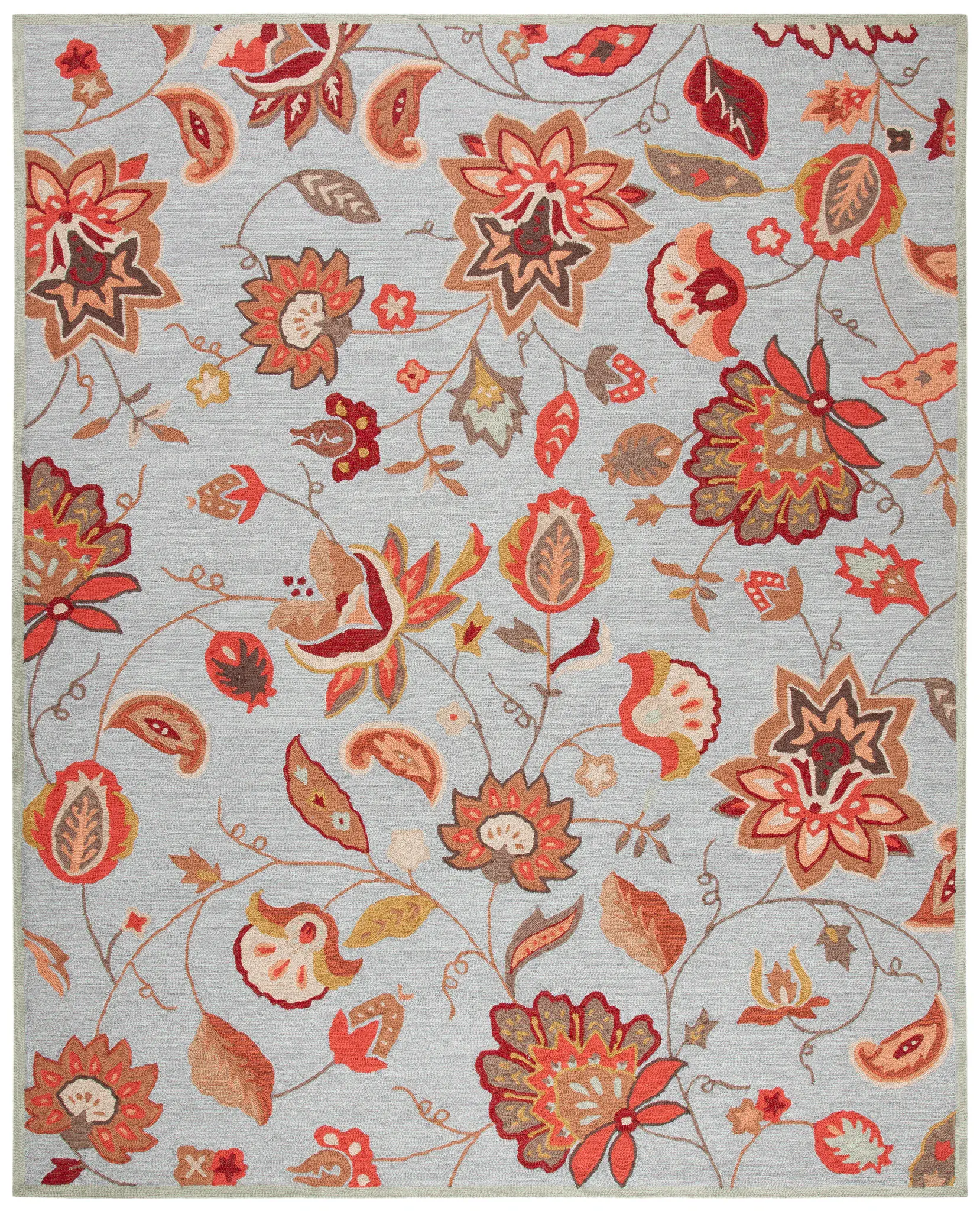 Four Seasons Trailing Floral Hand-Hooked Rug