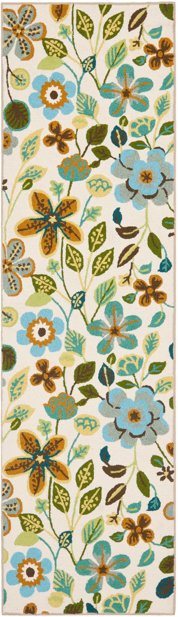 Four Seasons Garden Floral Hand-Hooked Rug