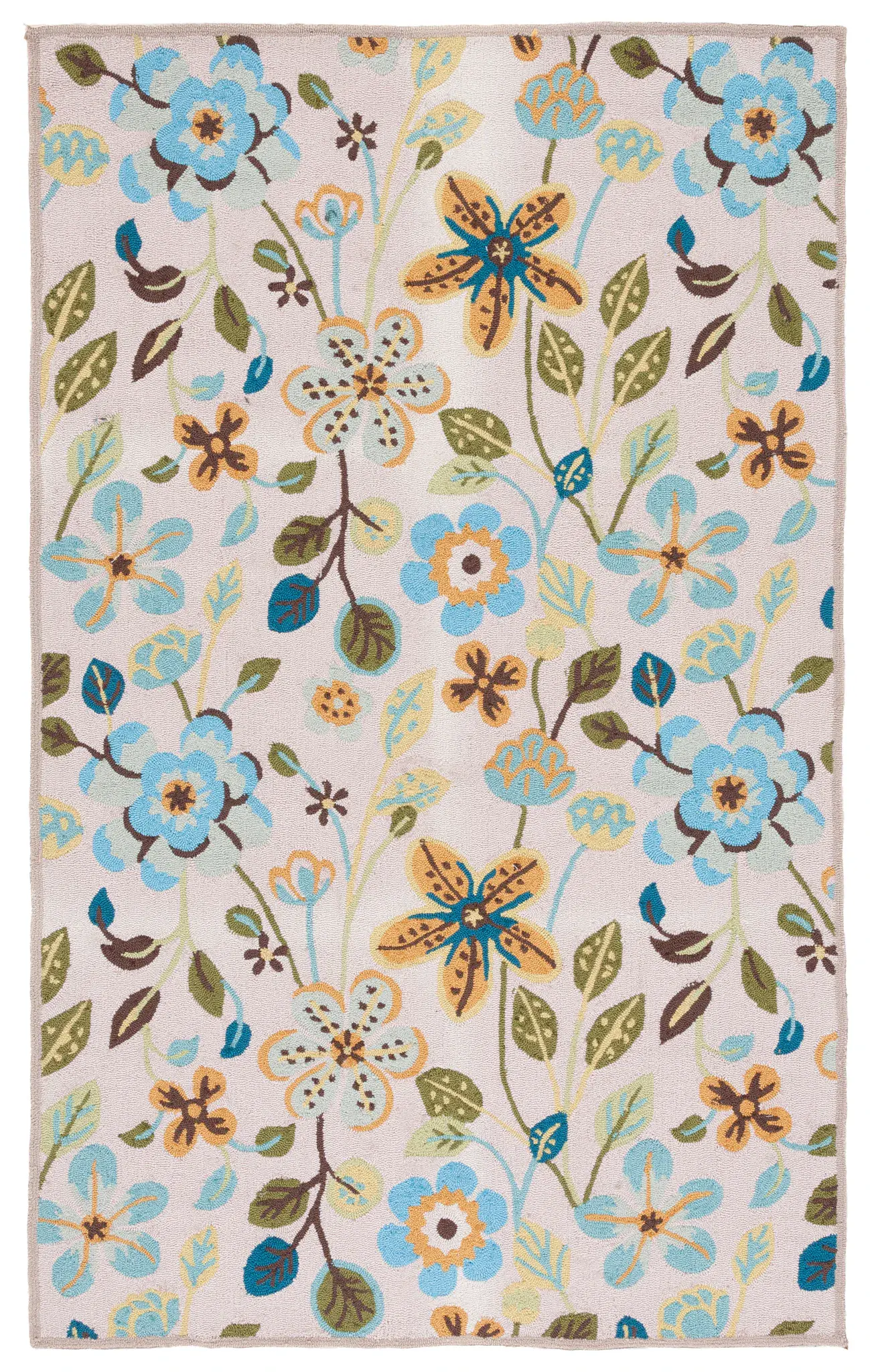 Four Seasons Garden Floral Hand-Hooked Rug