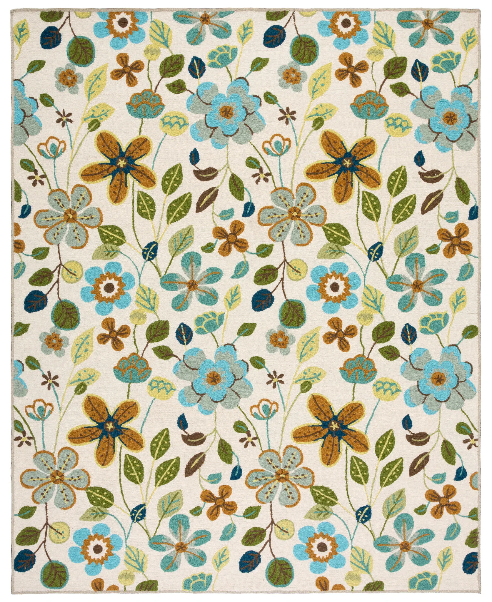 Four Seasons Garden Floral Hand-Hooked Rug