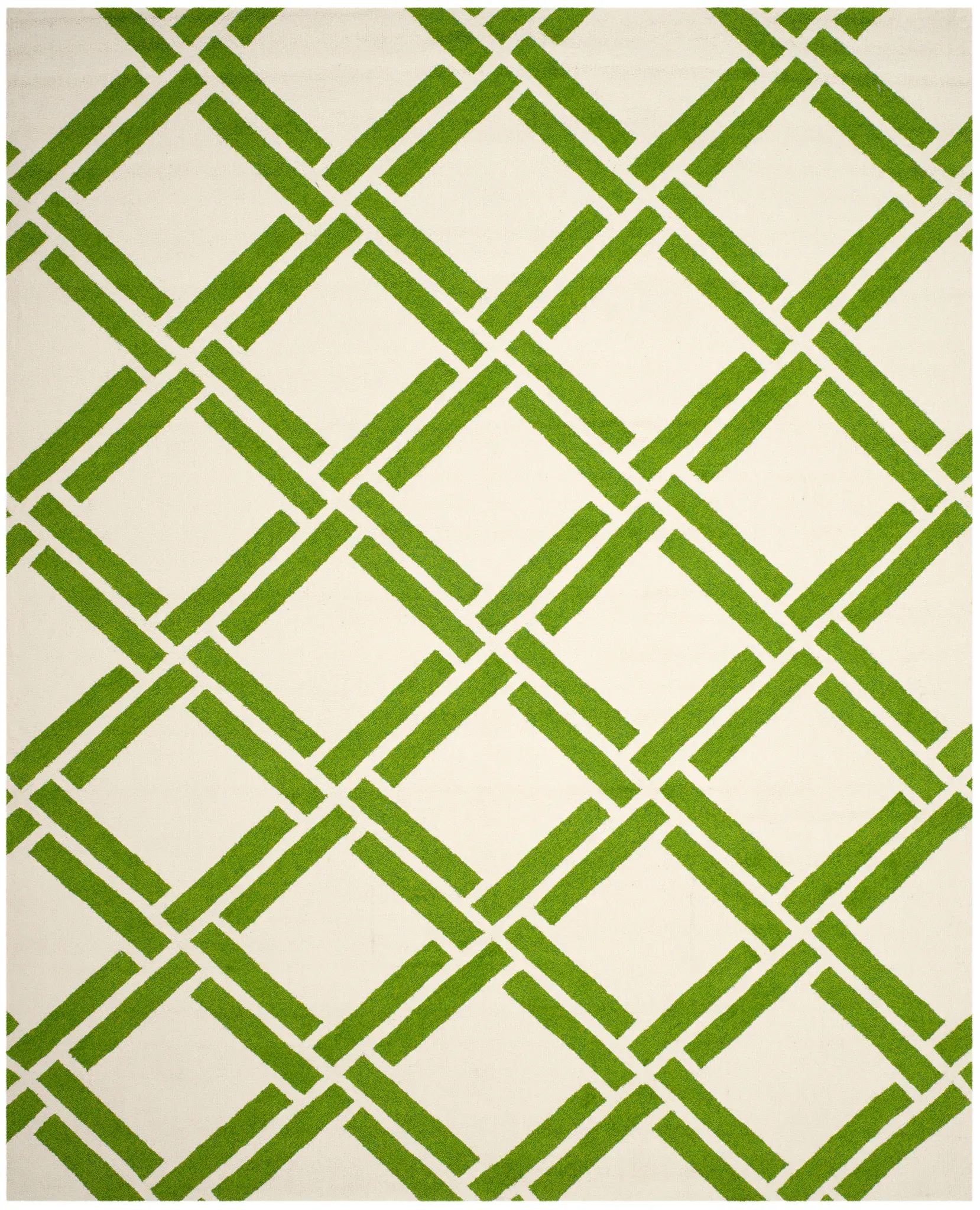 Four Seasons Geometric Trellis Hand-Hooked Rug