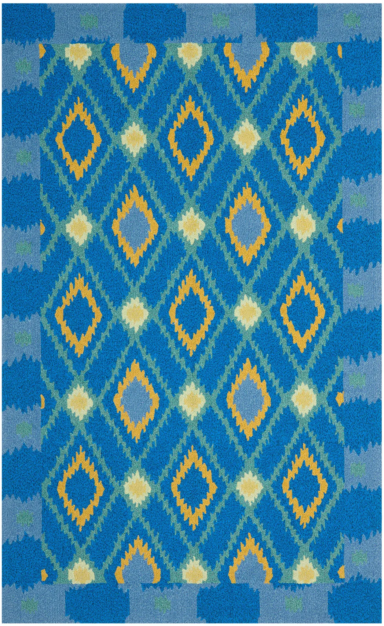 Four Seasons Bordered Diamond Hand-Hooked Rug