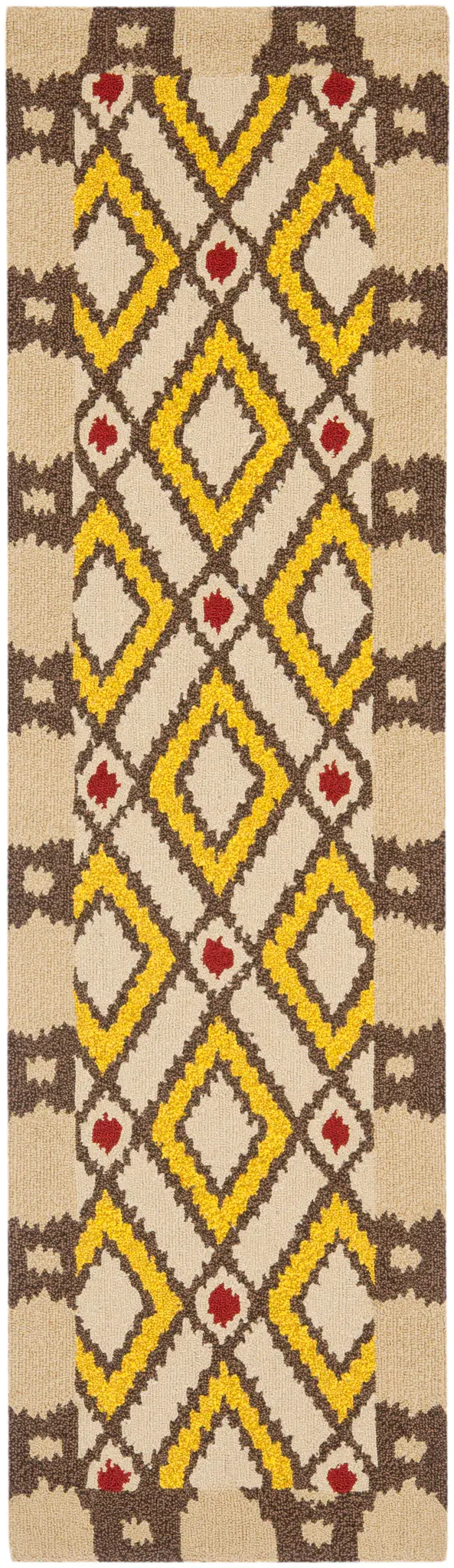 Four Seasons Bordered Diamond Hand-Hooked Rug