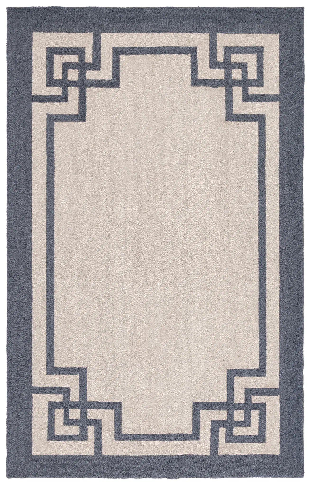 Four Seasons Greek Key Border Hand-Hooked Rug