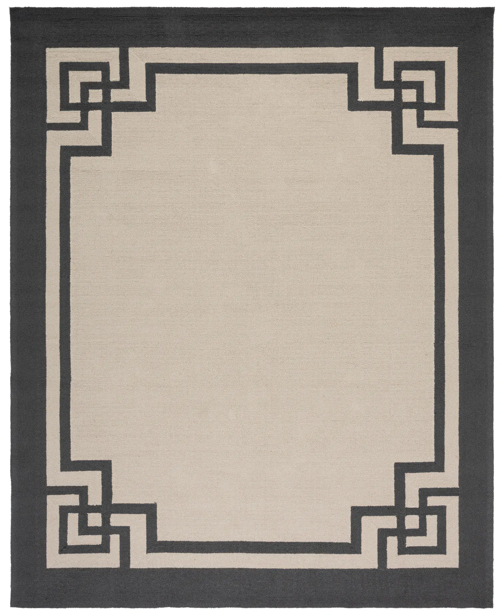Four Seasons Greek Key Border Hand-Hooked Rug