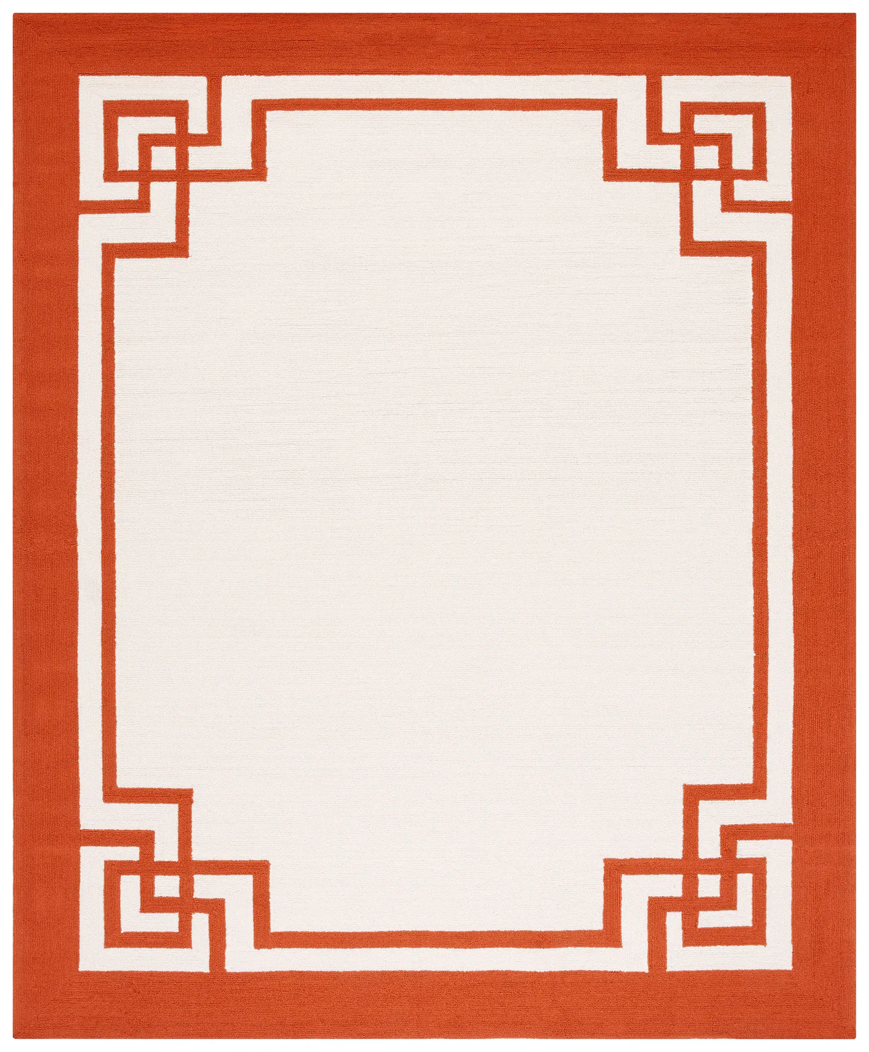 Four Seasons Greek Key Border Hand-Hooked Rug