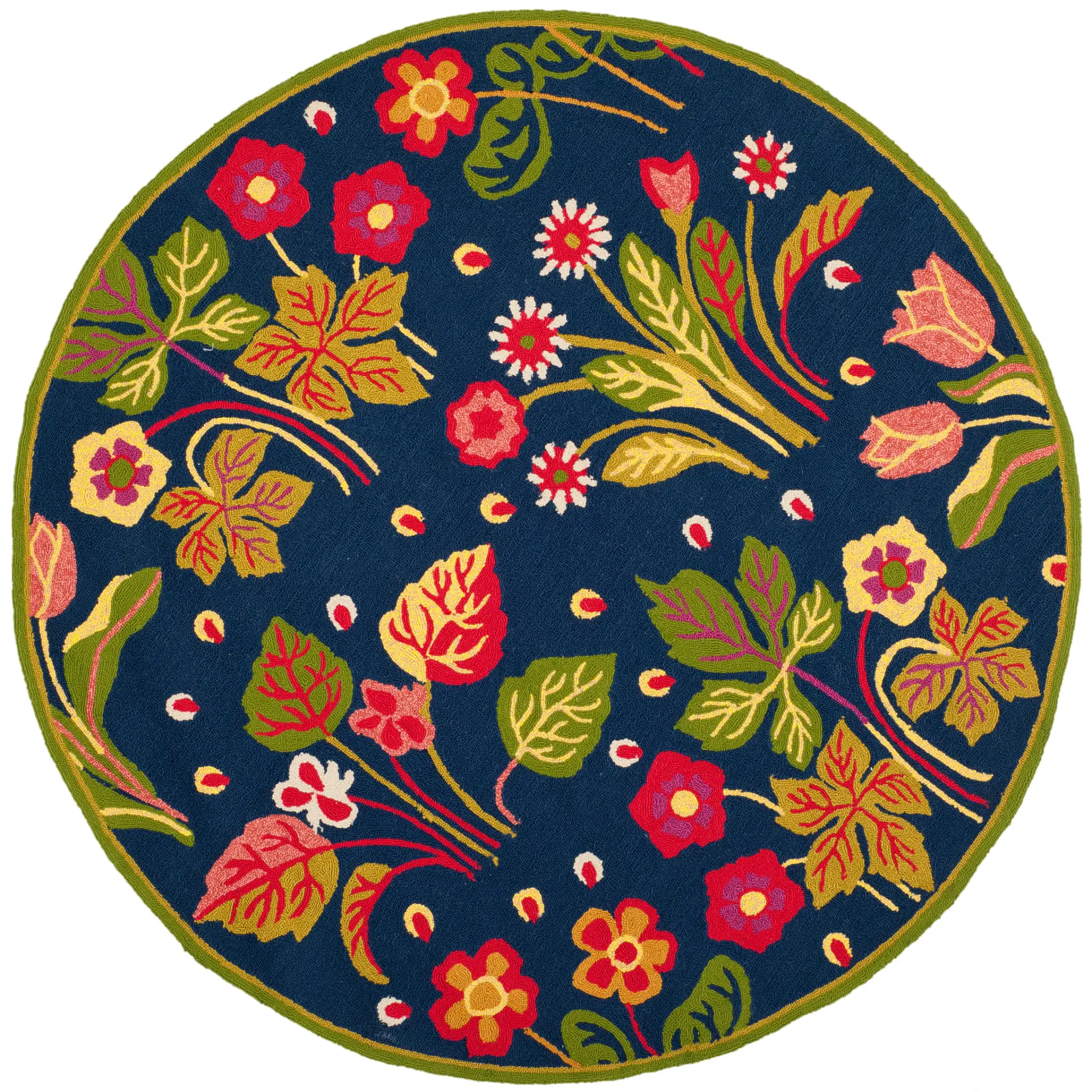 Four Seasons Folkloric Floral Hand-Hooked Rug
