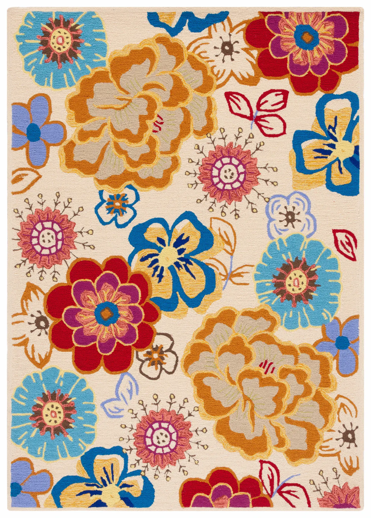 Four Seasons Oversized Blooms Hand-Hooked Rug