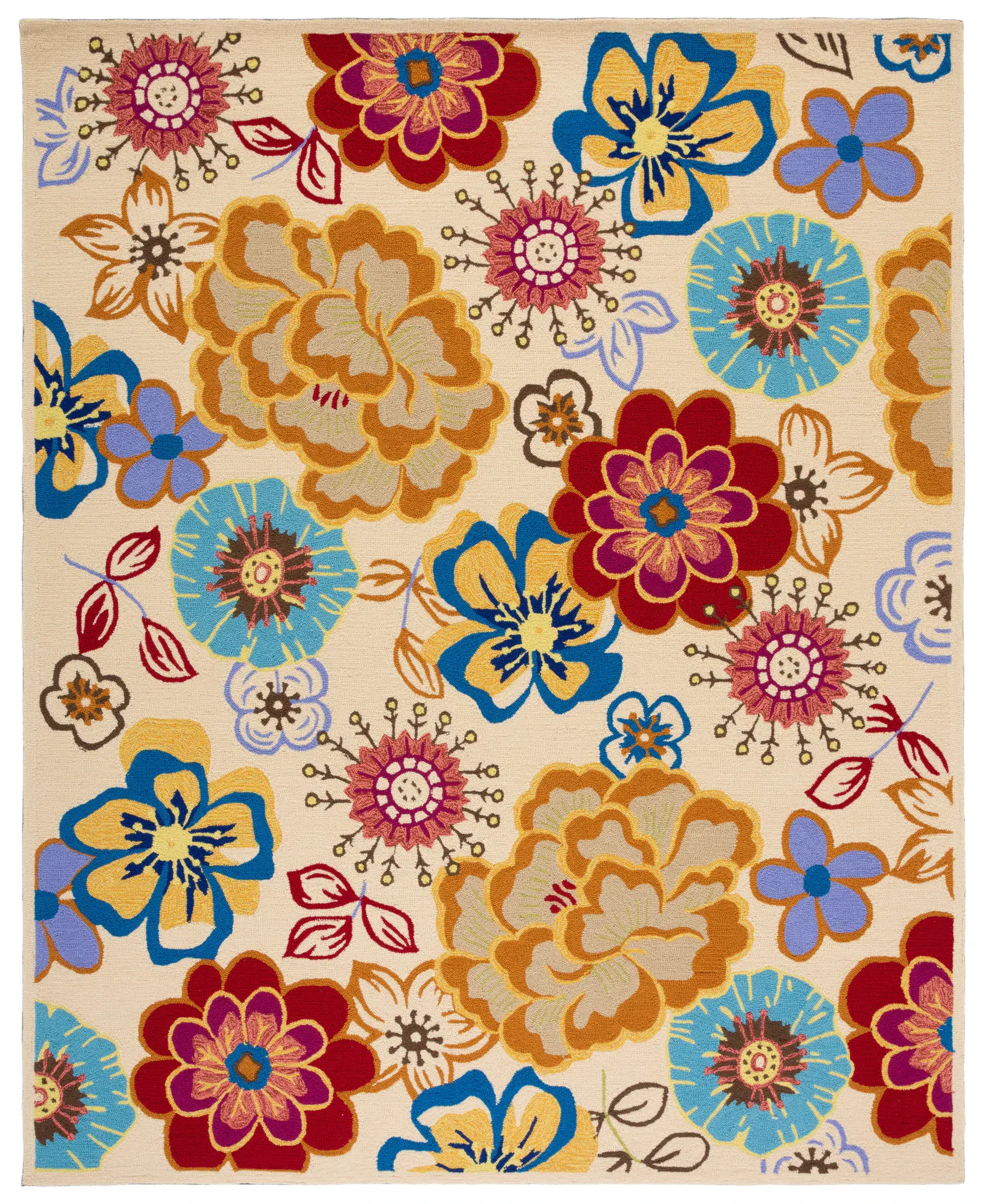 Four Seasons Oversized Blooms Hand-Hooked Rug