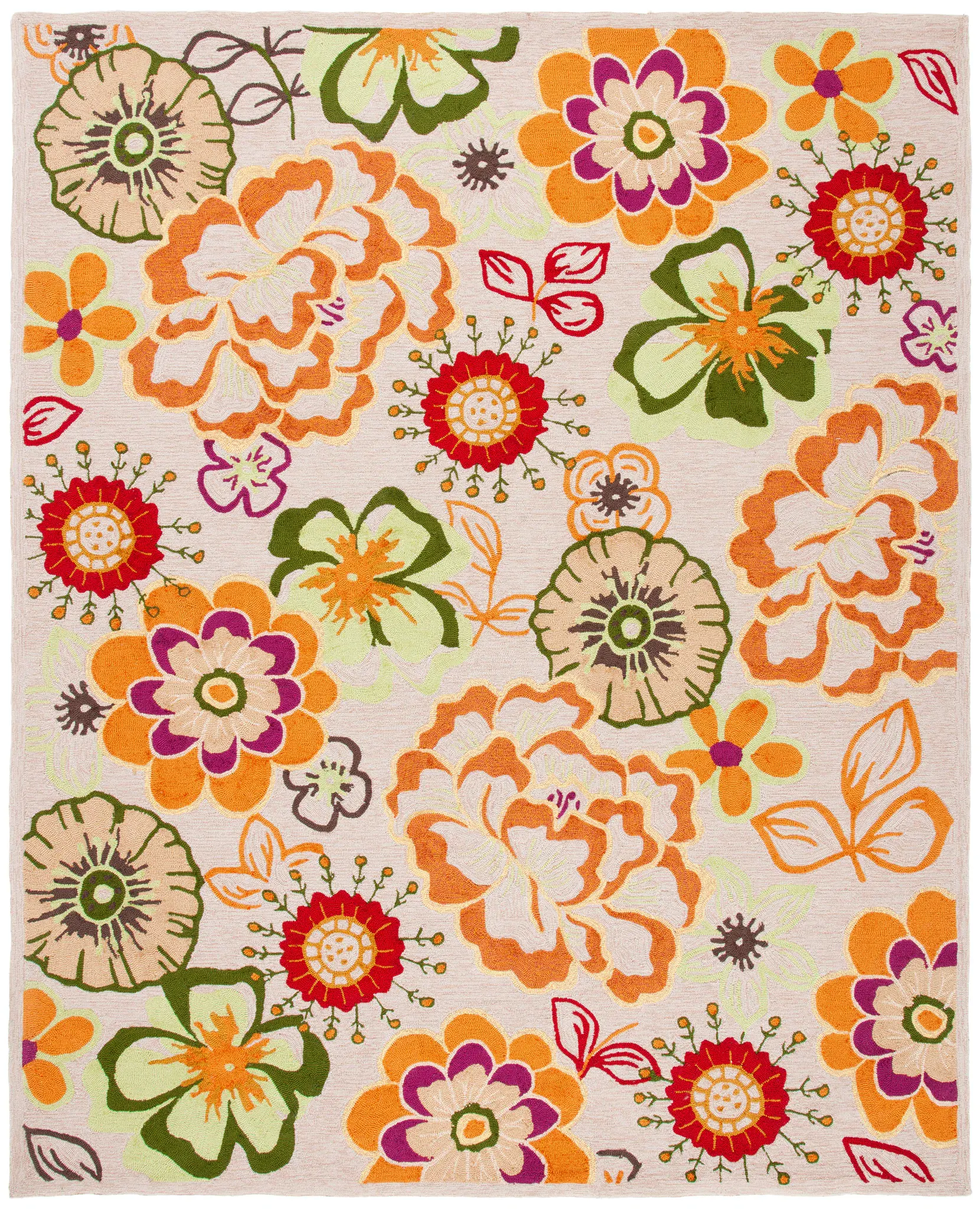 Four Seasons Oversized Blooms Hand-Hooked Rug