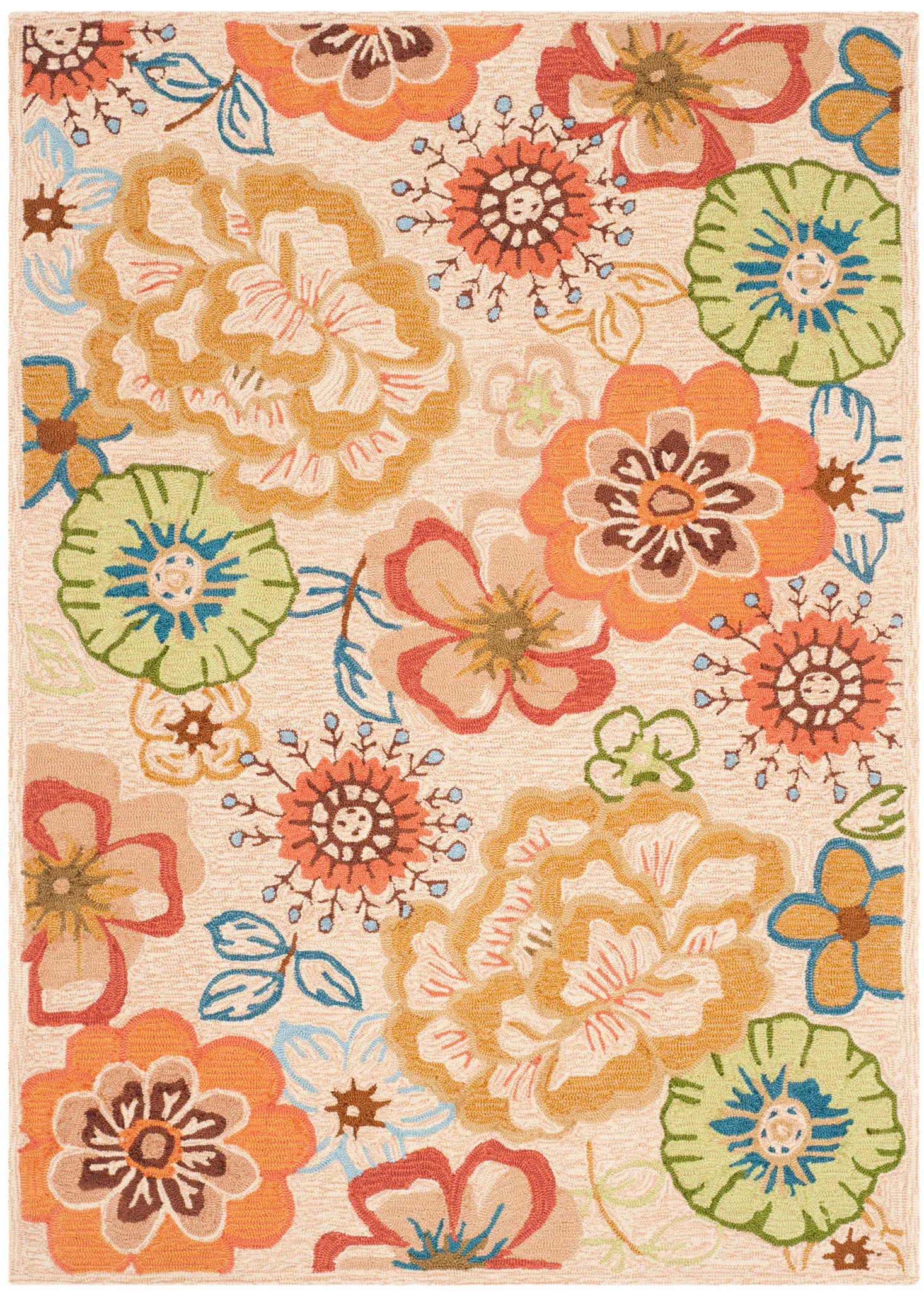 Four Seasons Oversized Blooms Hand-Hooked Rug