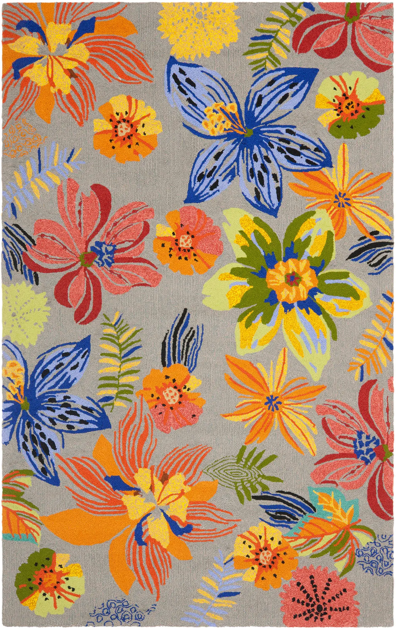 Four Seasons Tropical Botanical Hand-Hooked Rug