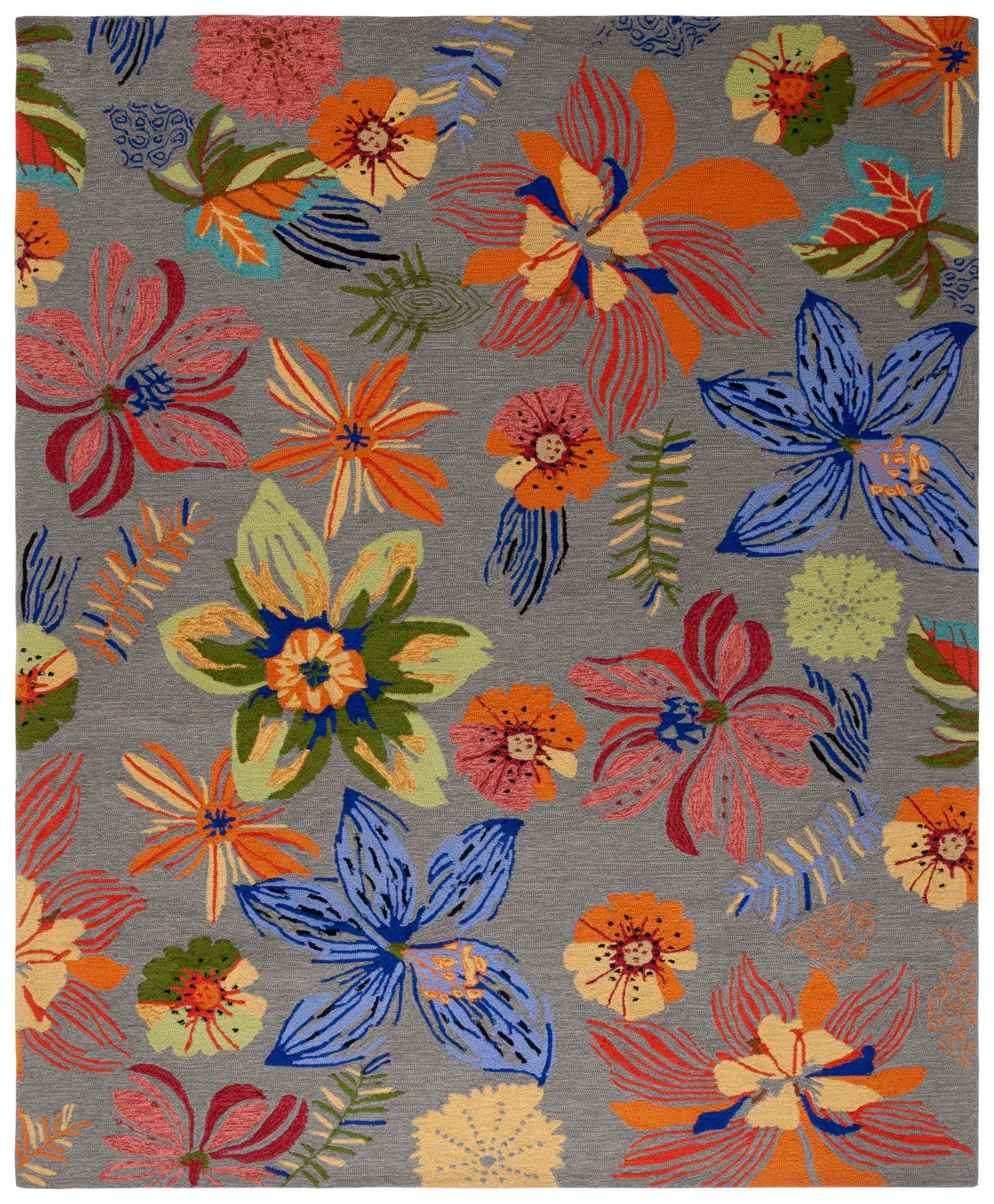 Four Seasons Tropical Botanical Hand-Hooked Rug