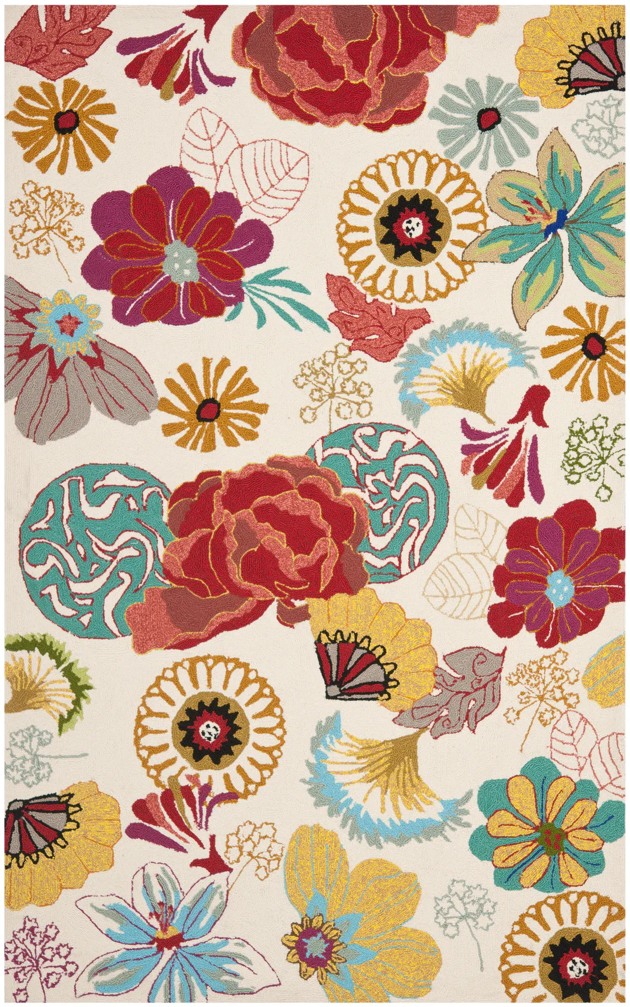 Four Seasons Chelsea Floral Hand-Hooked Rug