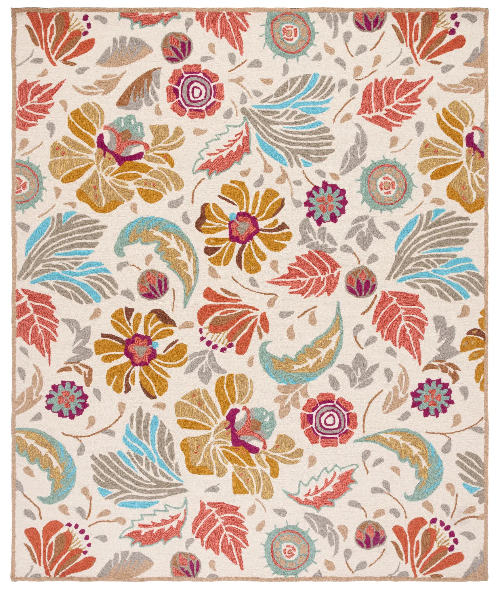 Four Seasons Botanical Hand-Hooked Rug
