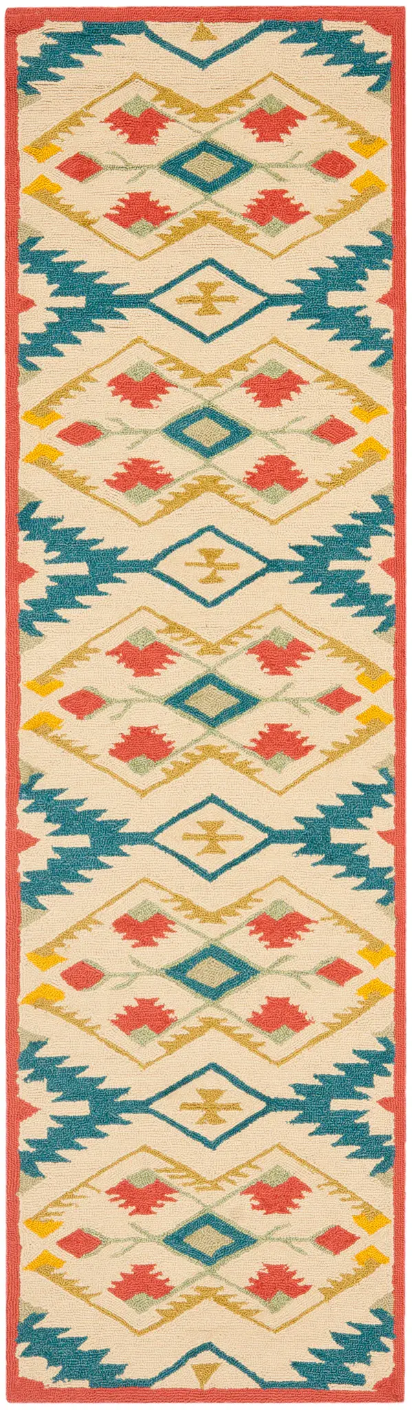 Four Seasons Southwestern Diamond Hand-Hooked Rug