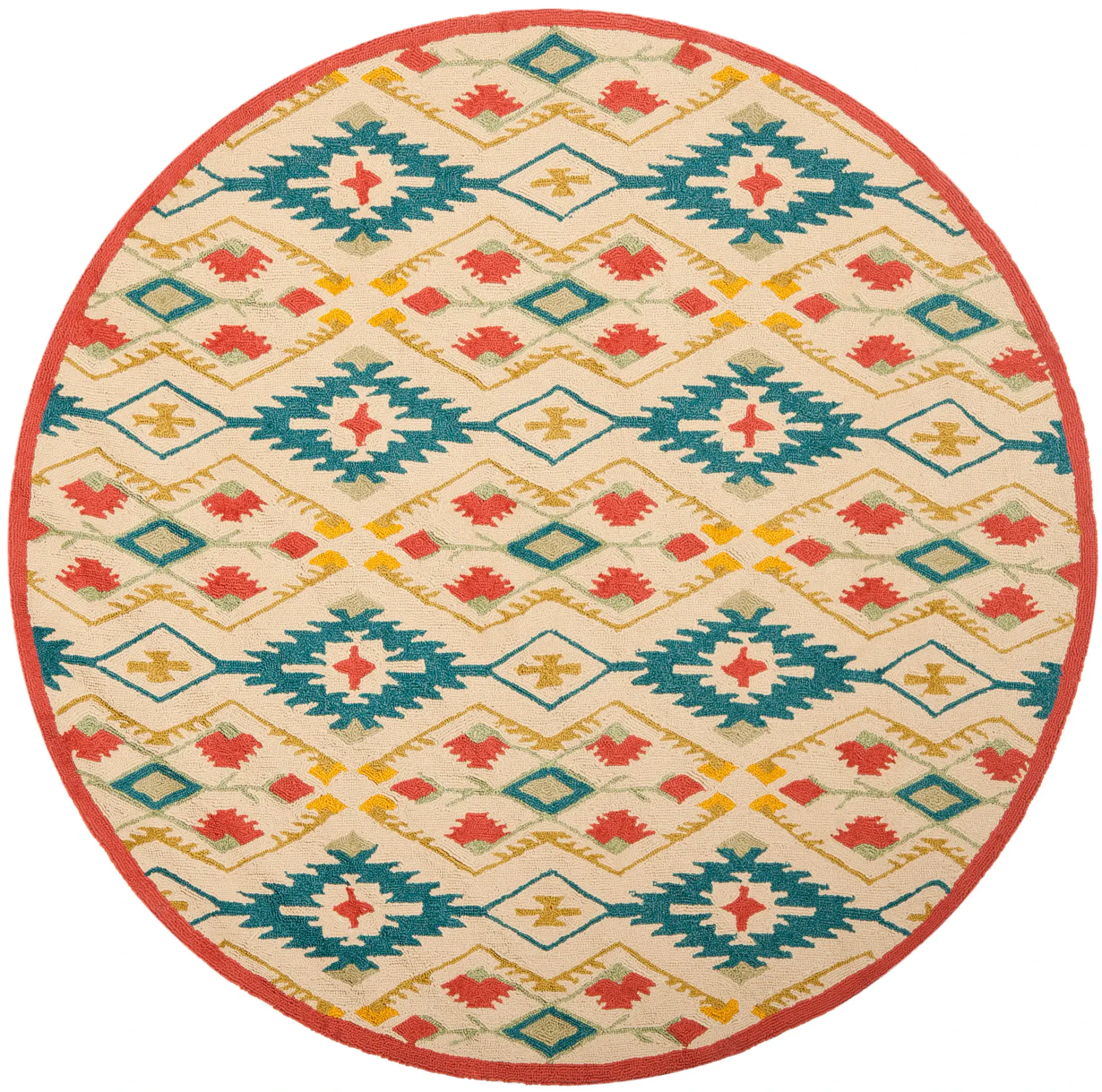 Four Seasons Southwestern Diamond Hand-Hooked Rug