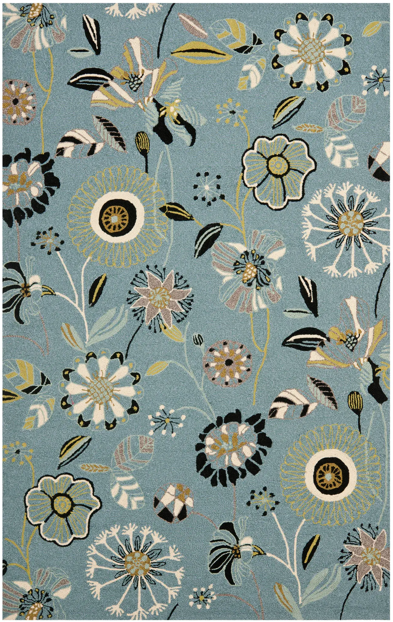 Four Seasons Meadow Floral Hand-Hooked Rug