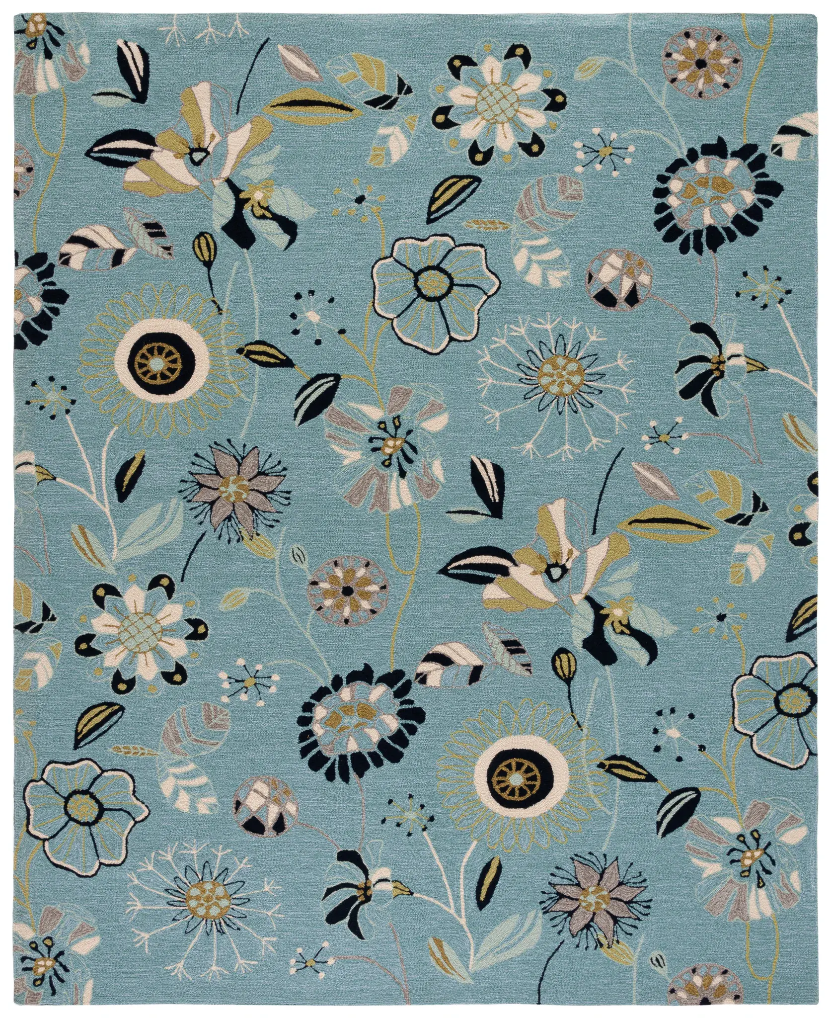 Four Seasons Meadow Floral Hand-Hooked Rug