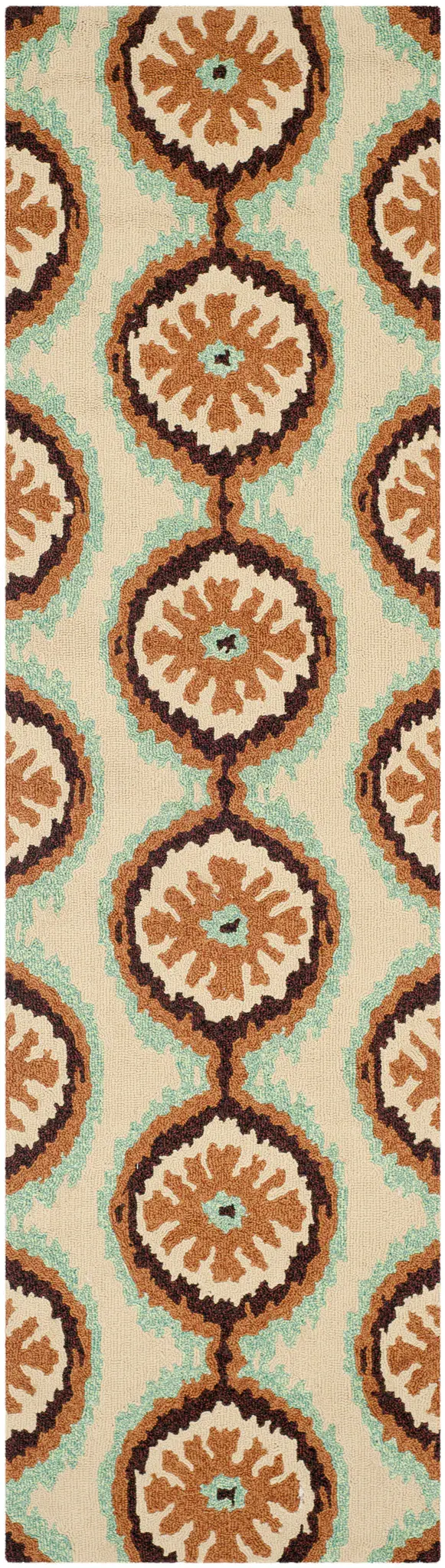 Four Seasons Ikat Medallion Hand-Hooked Rug
