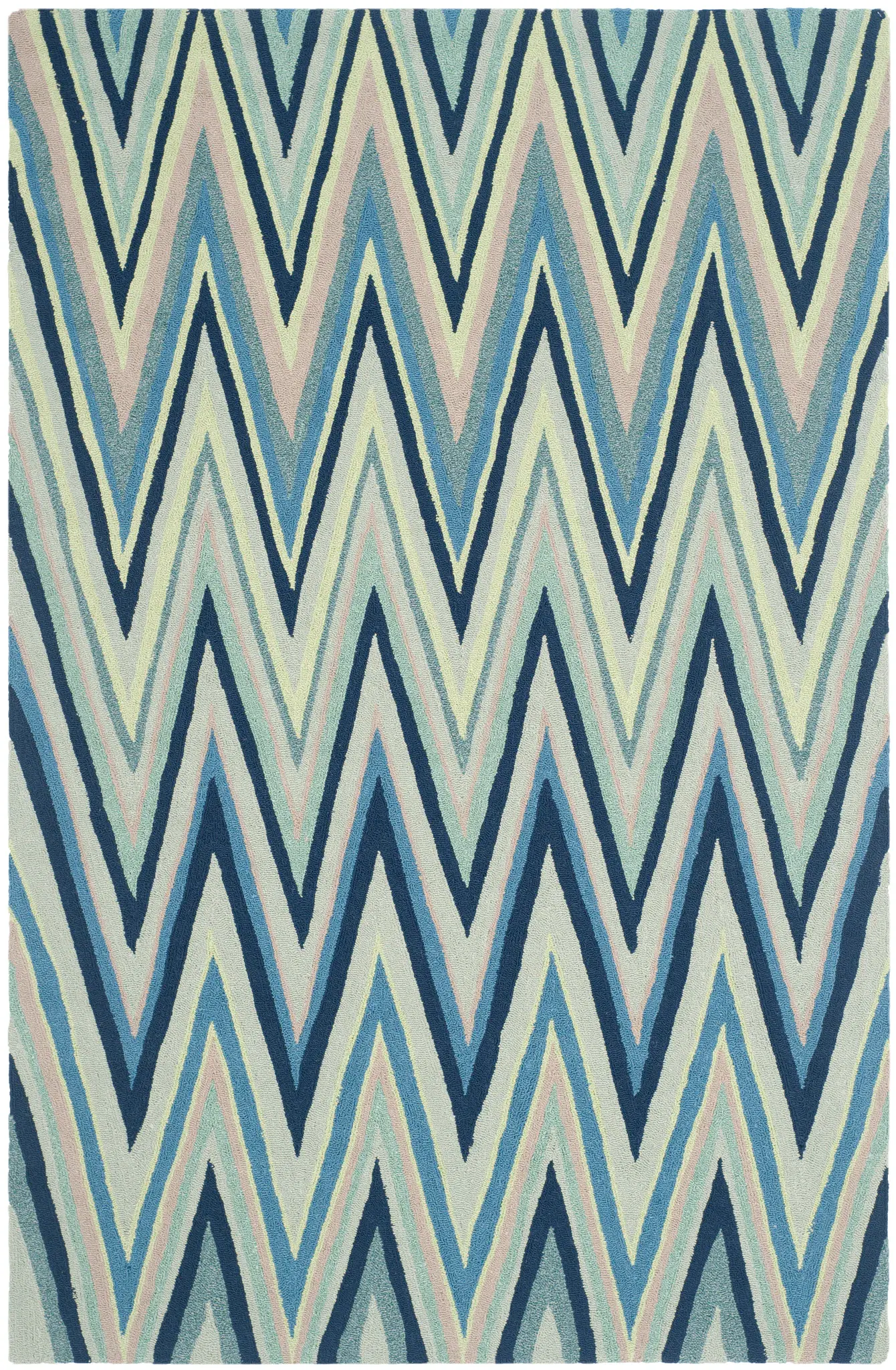 Four Seasons Zigzag Stripe Hand-Hooked Rug