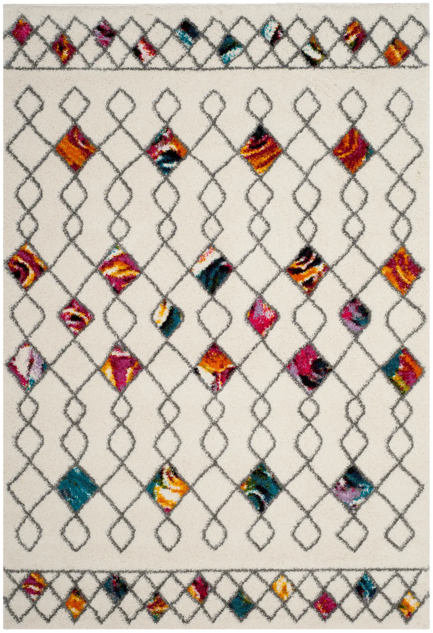 Fiesta Diamond Trellis Shag Rug