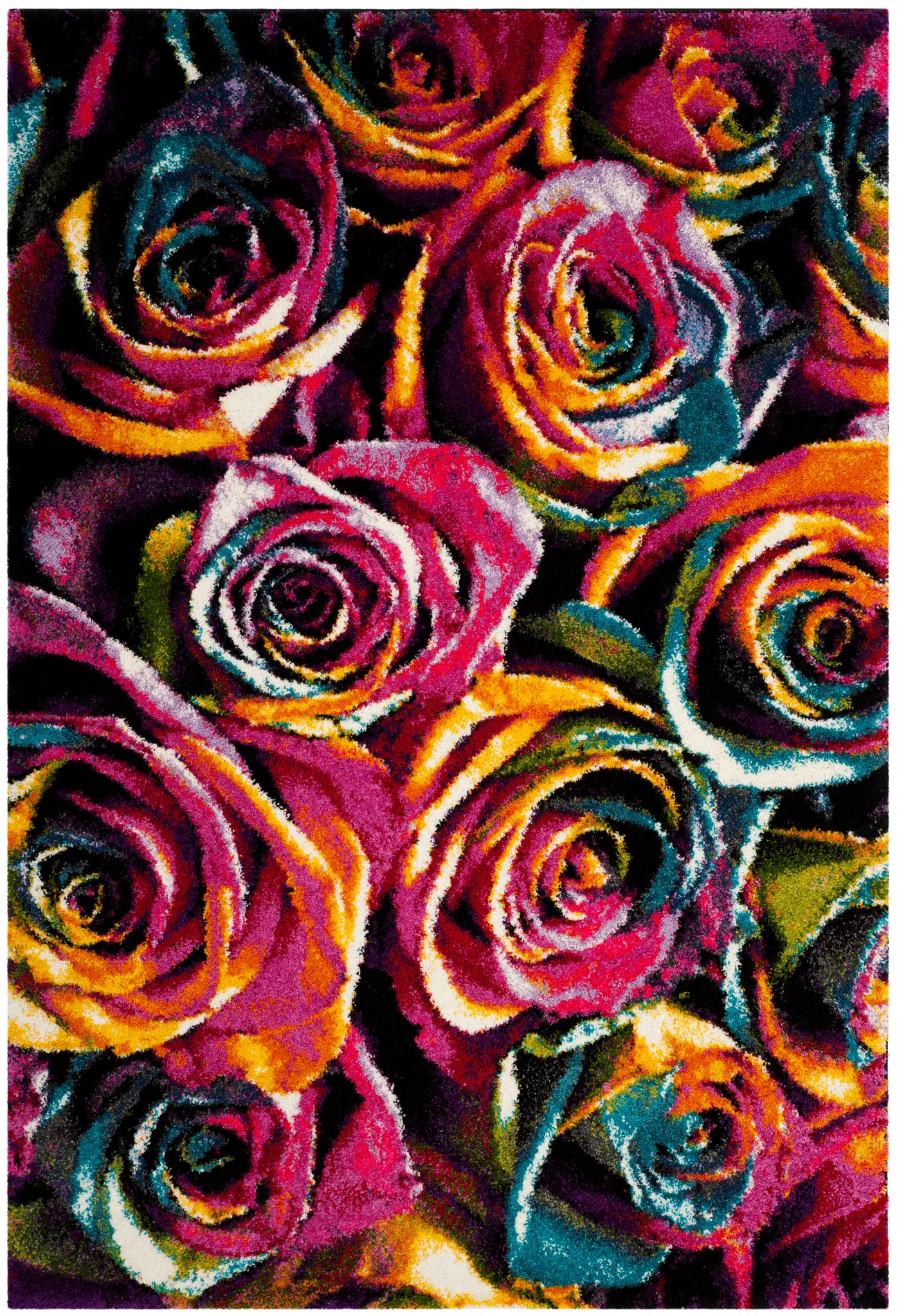 Fiesta Rose Bloom Shag Rug