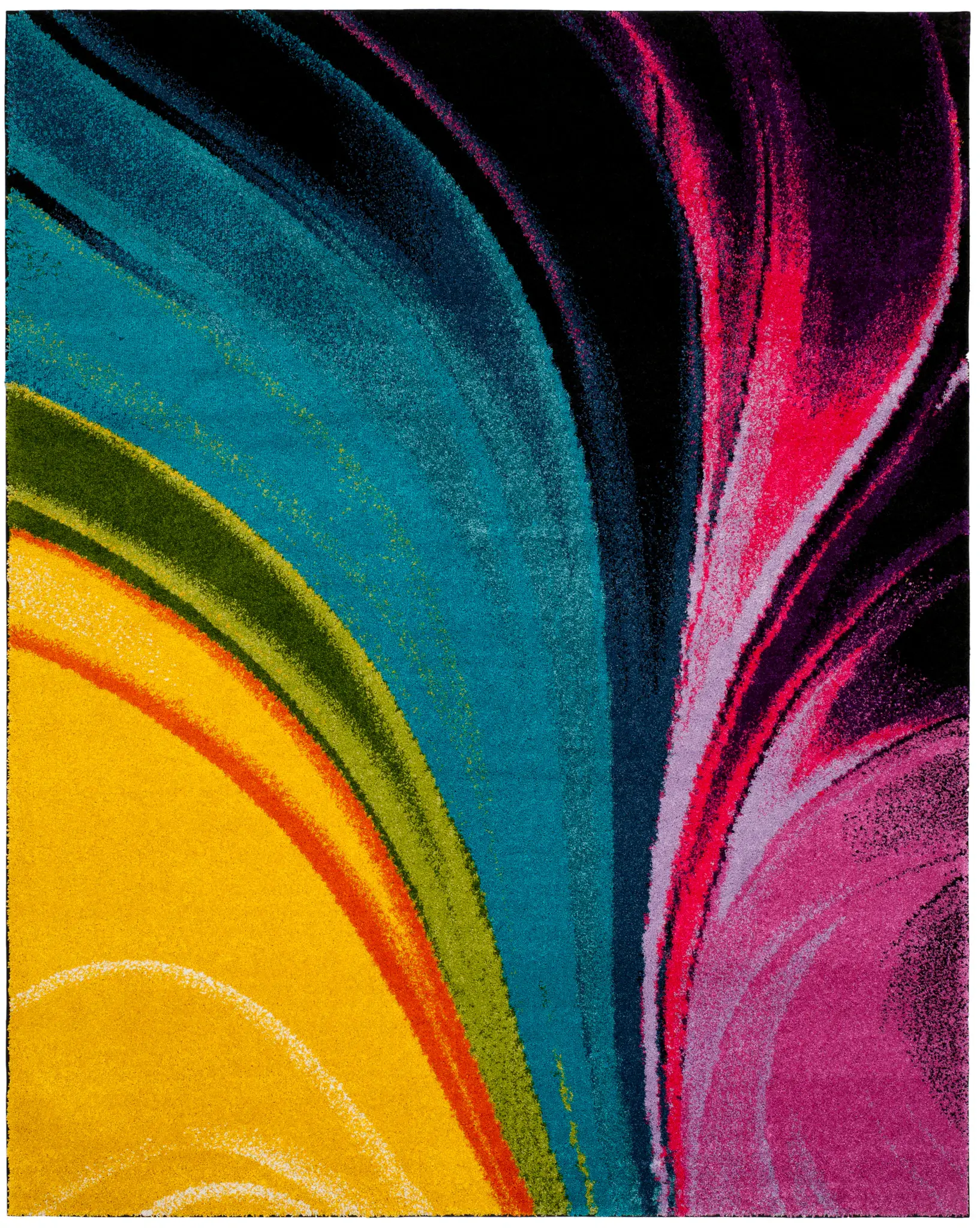 Fiesta Swirling Waves Shag Rug