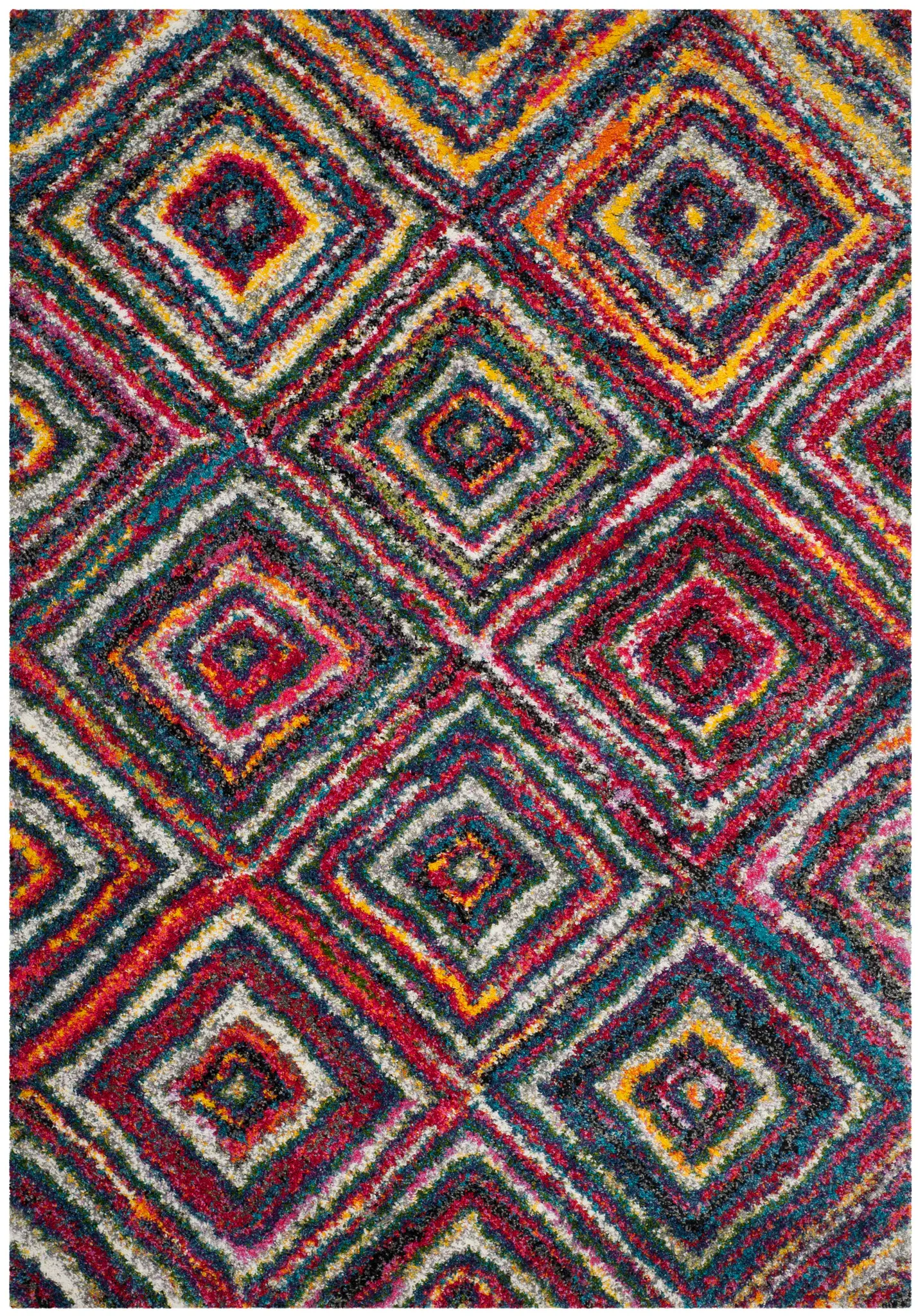 Fiesta Concentric Diamond Shag Rug