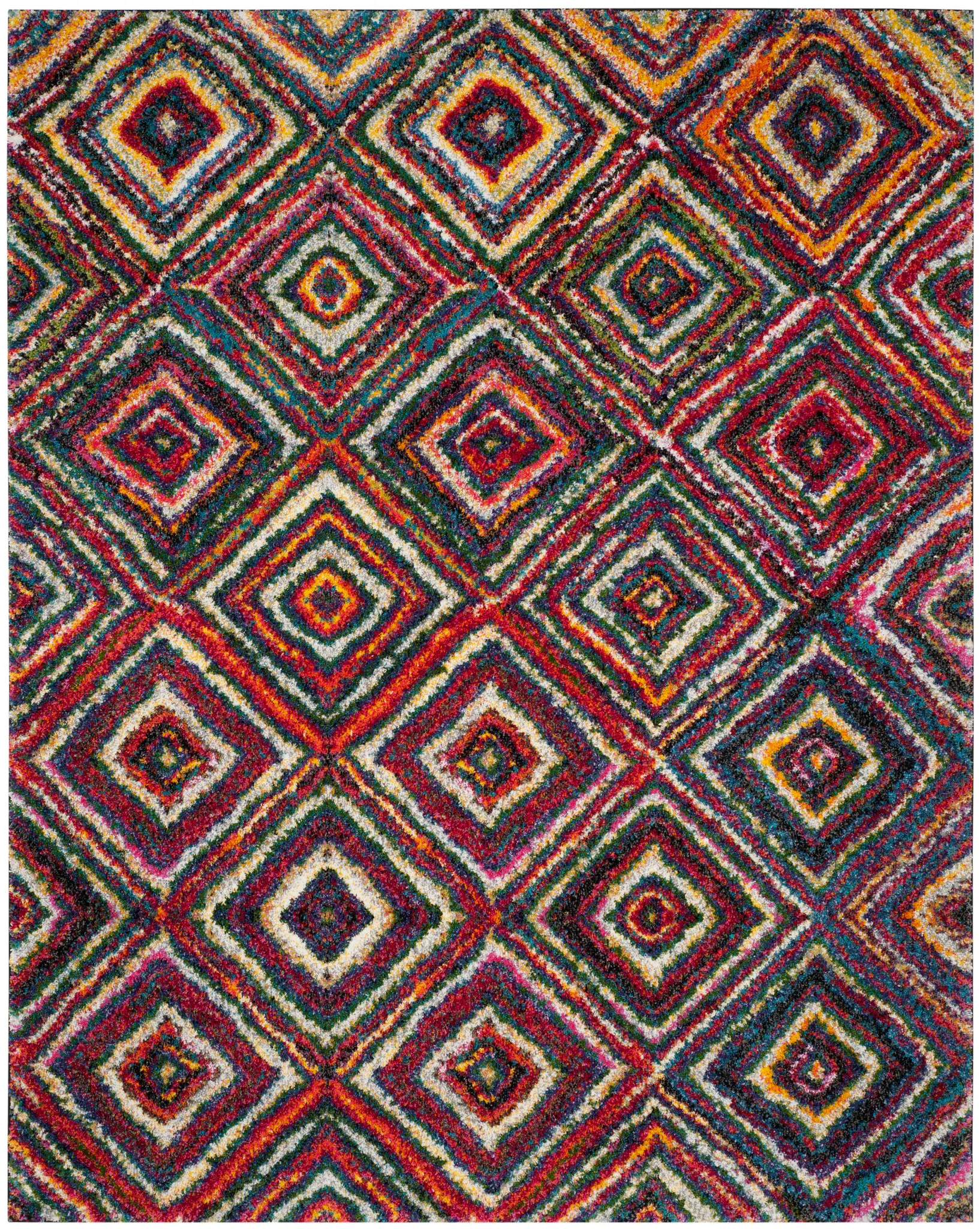 Fiesta Concentric Diamond Shag Rug