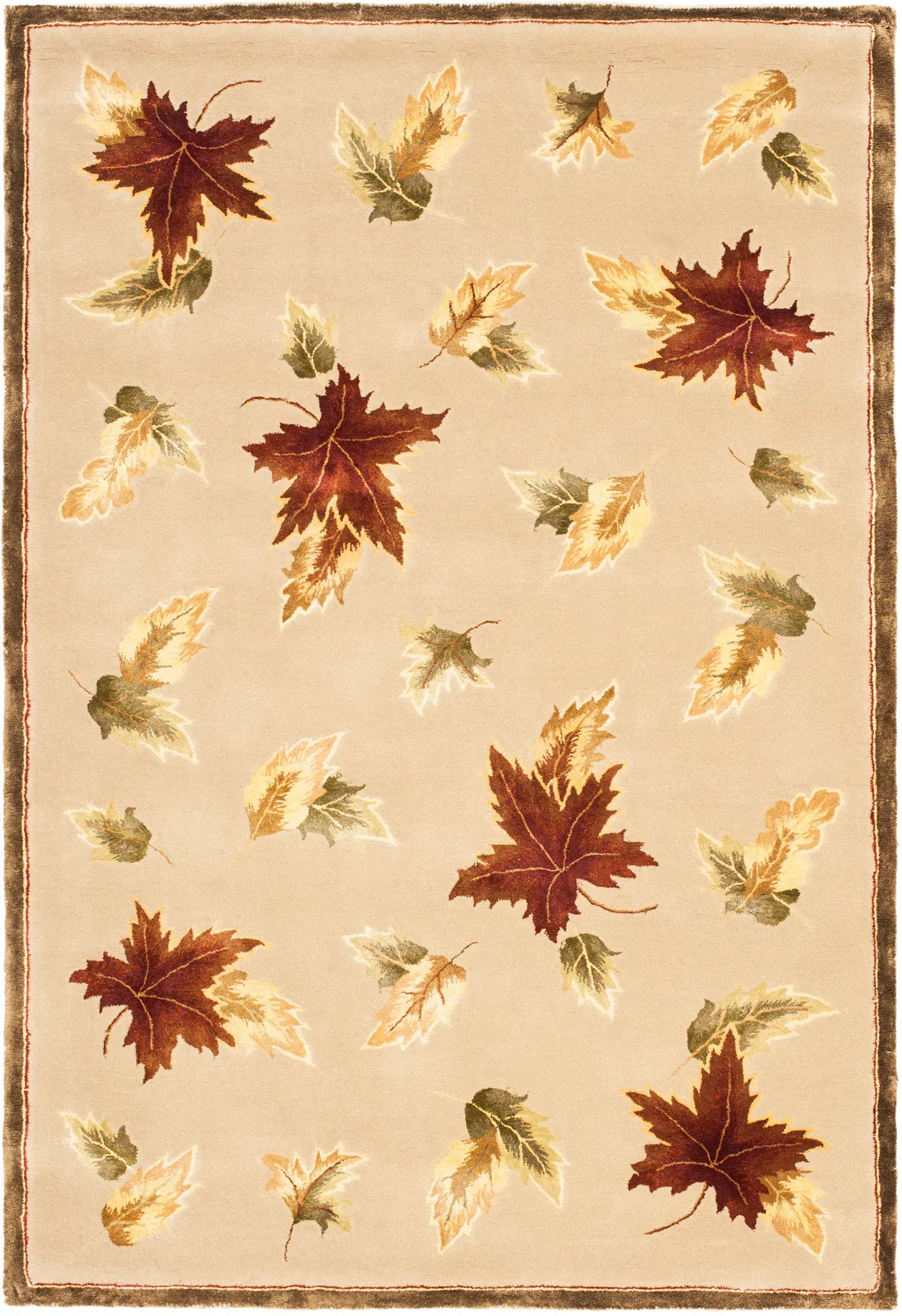 French Tapis Falling Leaves Hand-Tufted Rug