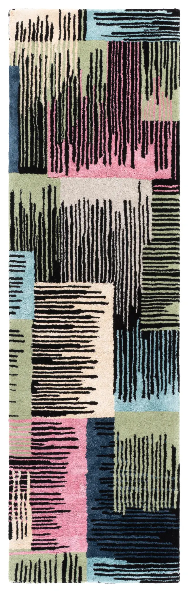 Fifth Avenue Abstract Hatch Block Hand-Tufted Rug