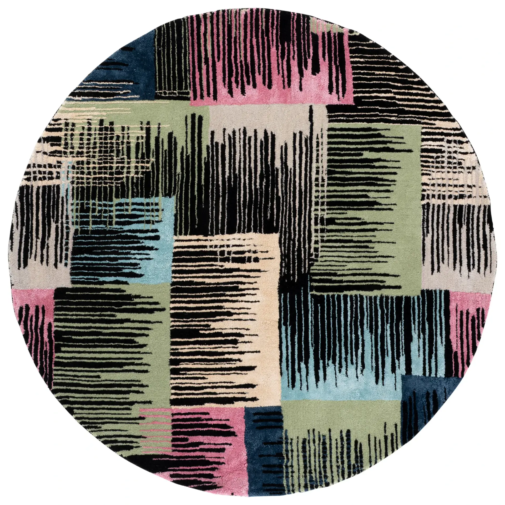 Fifth Avenue Abstract Hatch Block Hand-Tufted Rug
