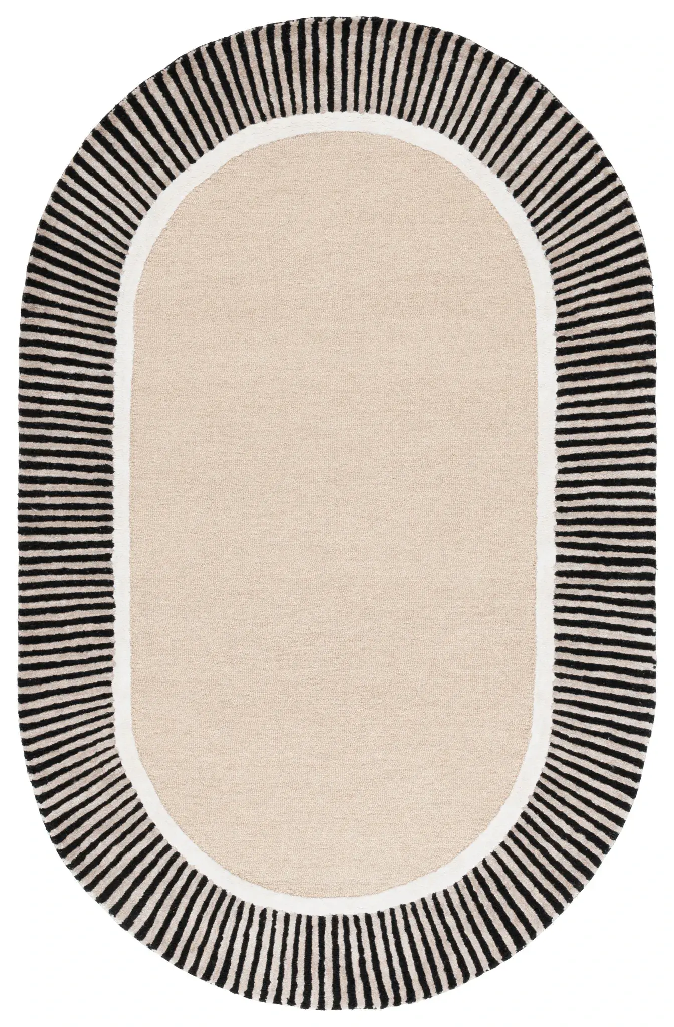 Fifth Avenue Striped Border Hand-Tufted Rug
