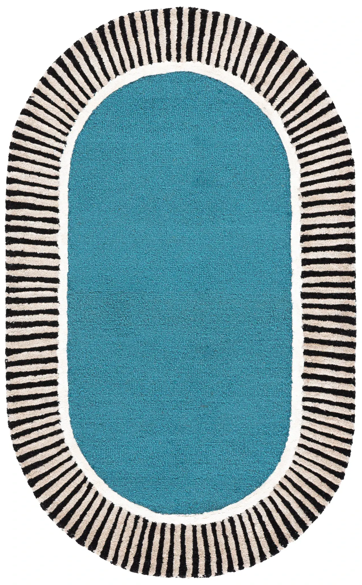 Fifth Avenue Striped Border Hand-Tufted Rug
