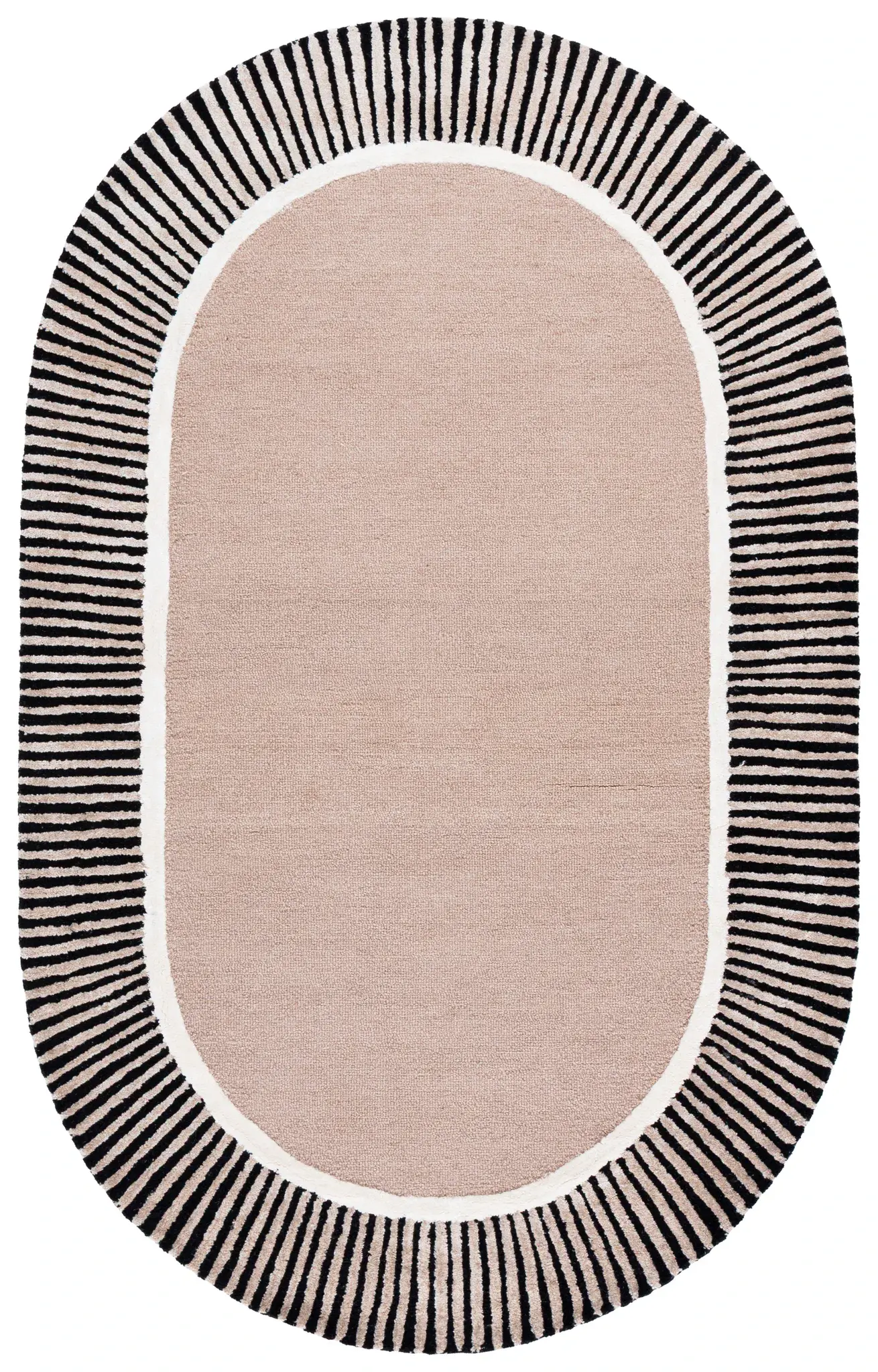 Fifth Avenue Striped Border Hand-Tufted Rug