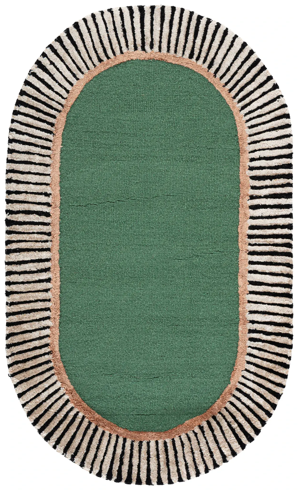 Fifth Avenue Striped Border Hand-Tufted Rug