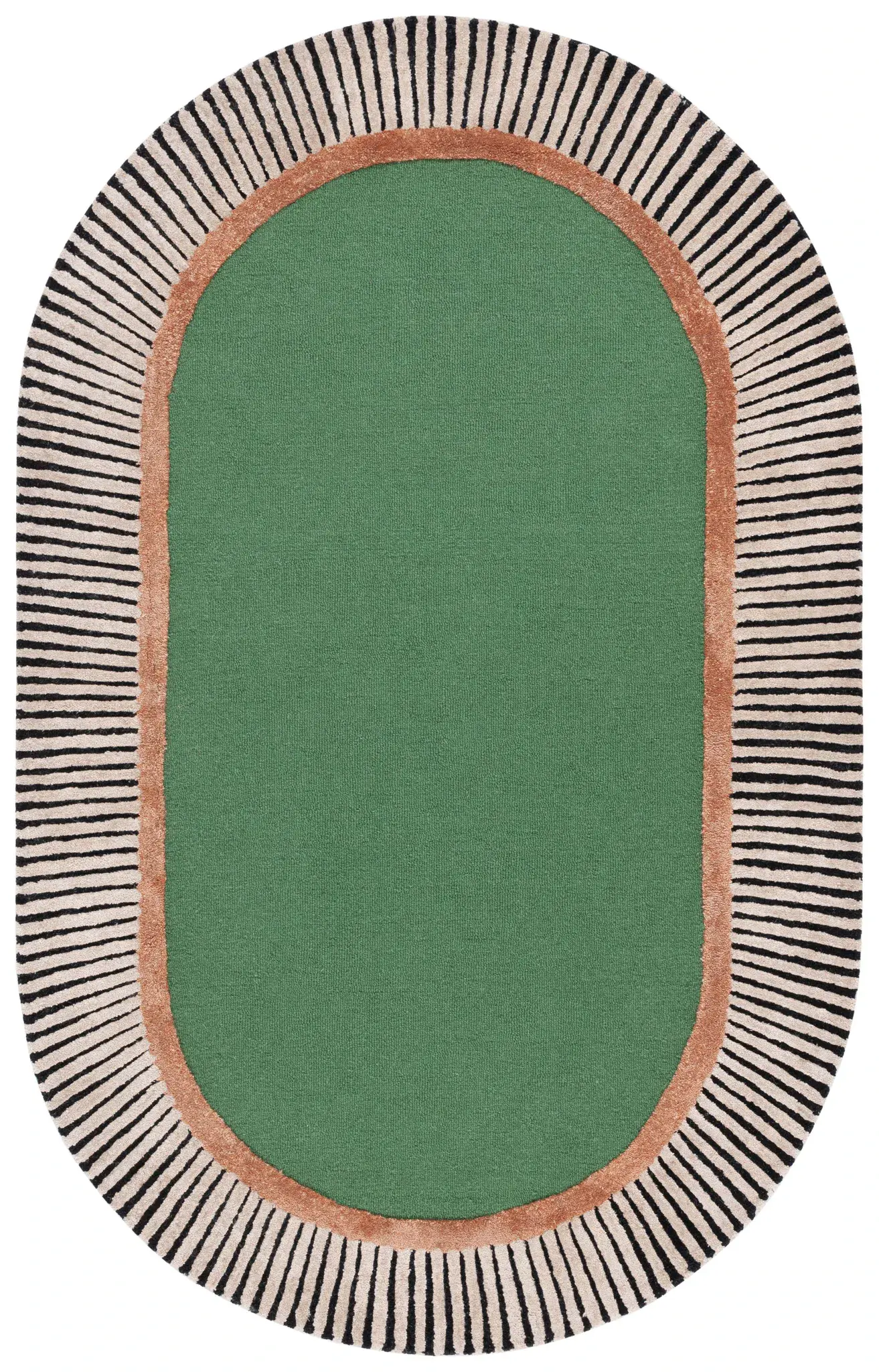 Fifth Avenue Striped Border Hand-Tufted Rug