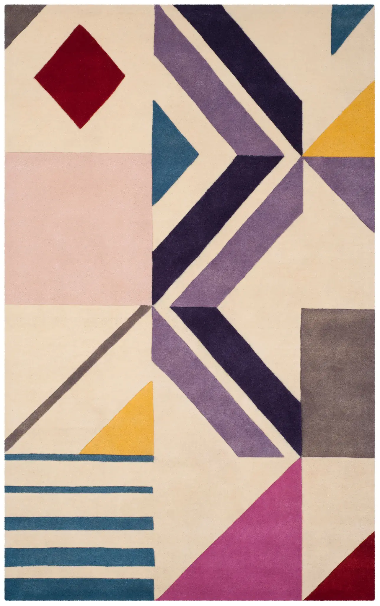 Fifth Avenue Geometric Patchwork Hand-Tufted Wool Rug