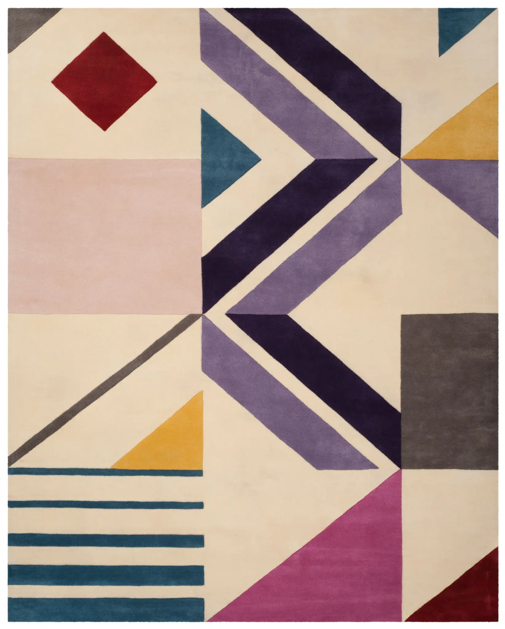 Fifth Avenue Geometric Patchwork Hand-Tufted Wool Rug