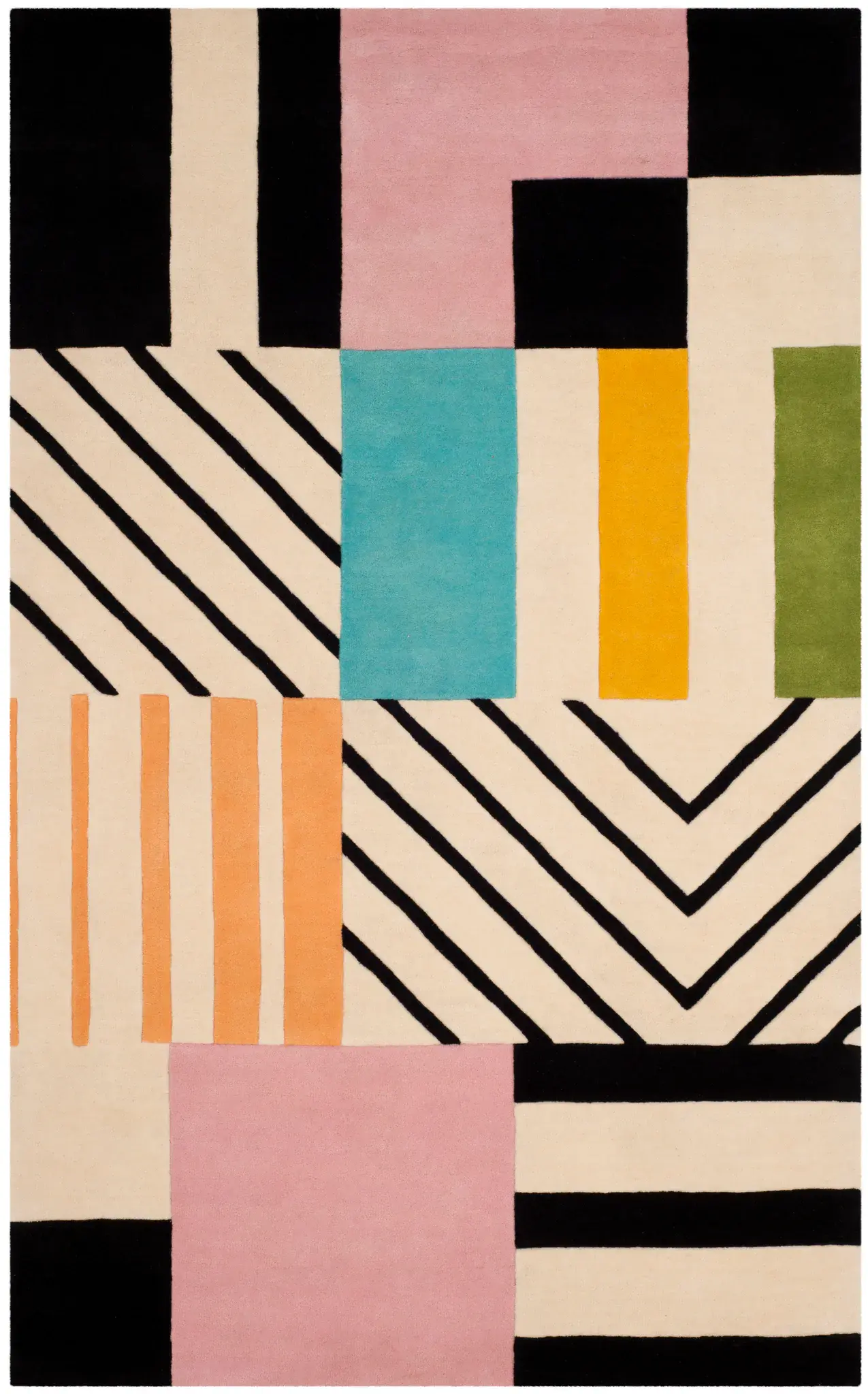 Fifth Avenue Color Block Hand-Tufted Wool Rug