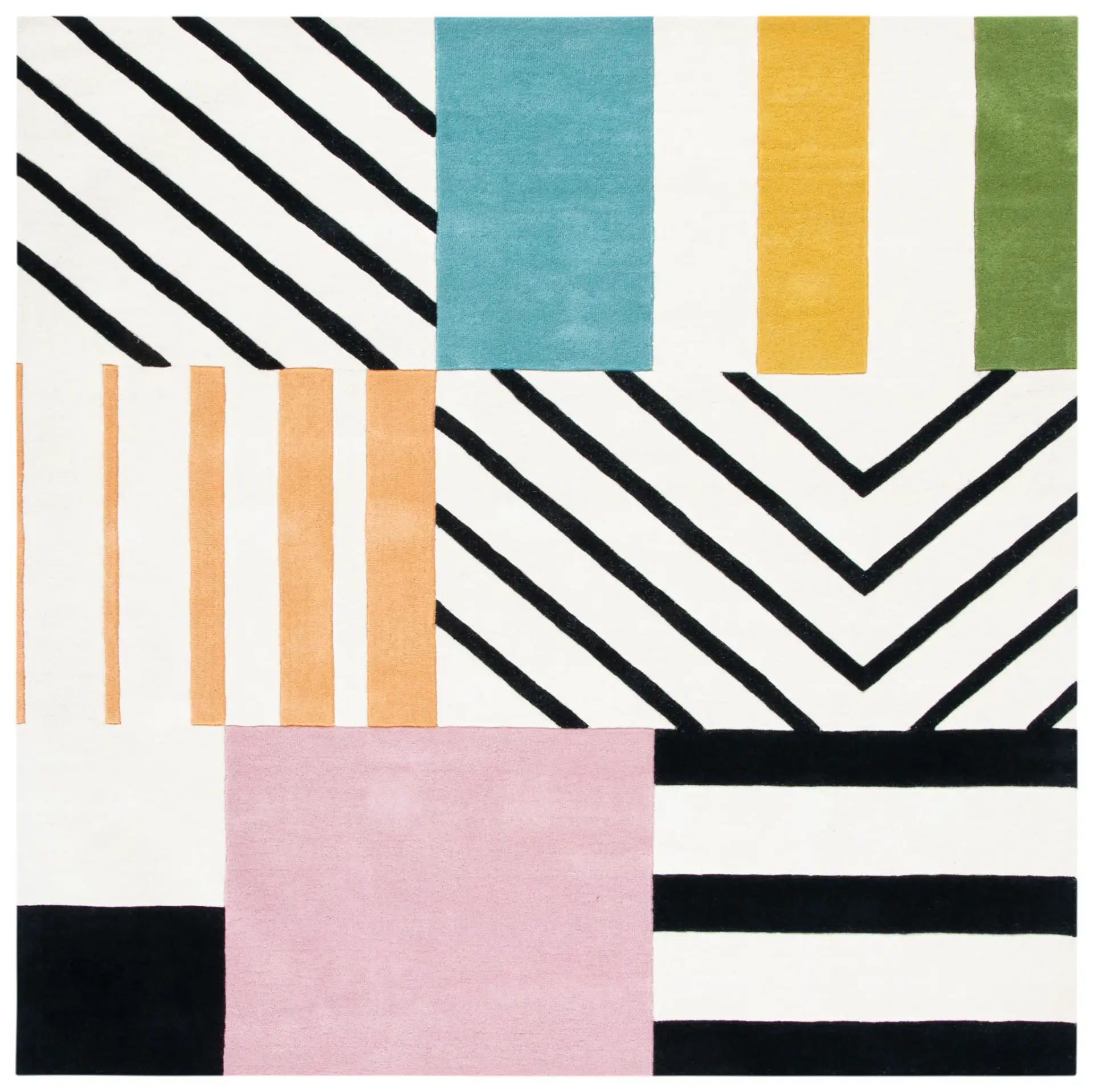 Fifth Avenue Color Block Hand-Tufted Wool Rug