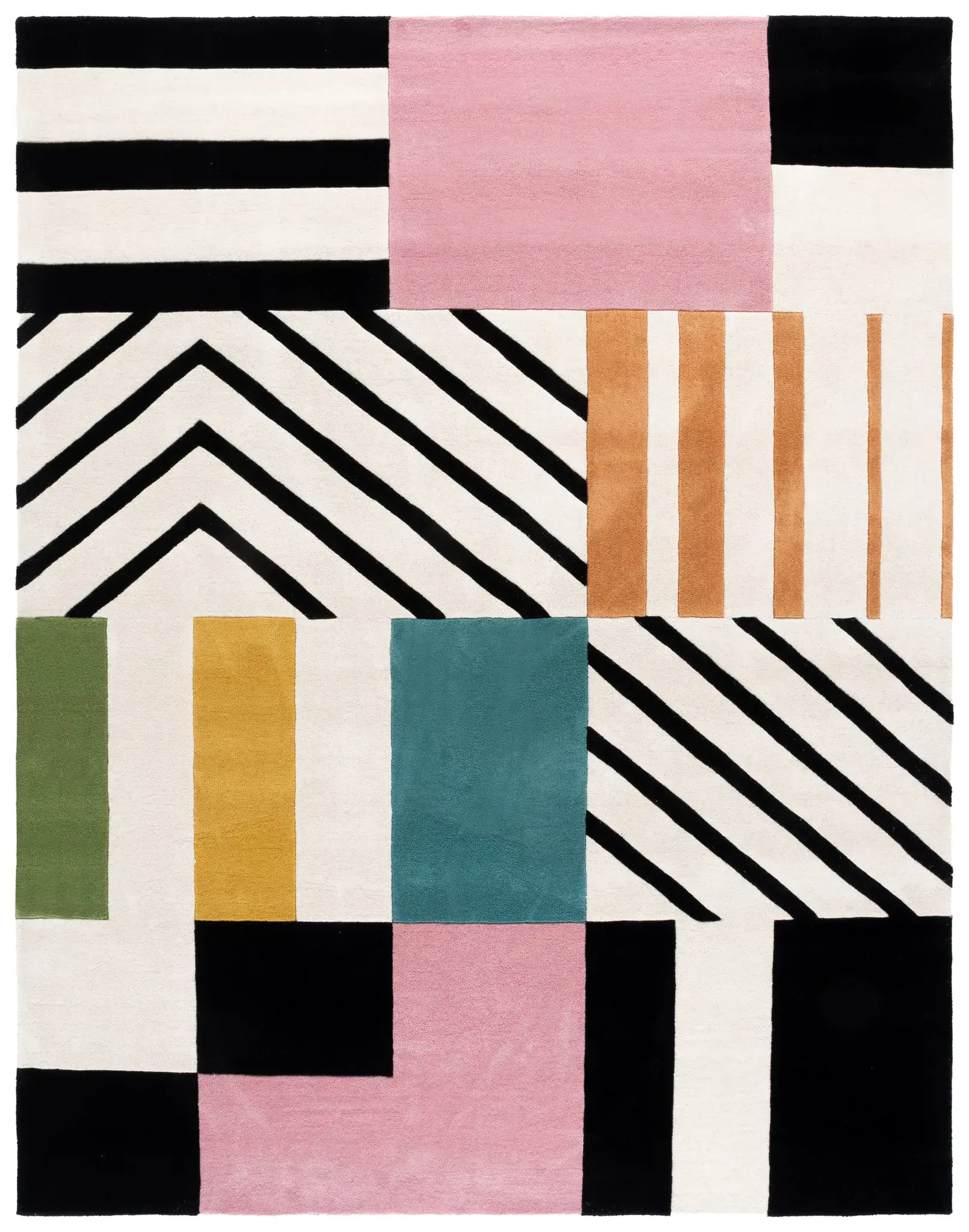 Fifth Avenue Color Block Hand-Tufted Wool Rug