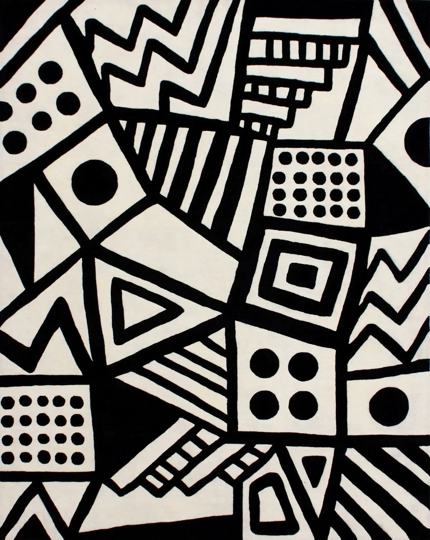 Fifth Avenue Abstract Collage Hand-Tufted Wool Rug