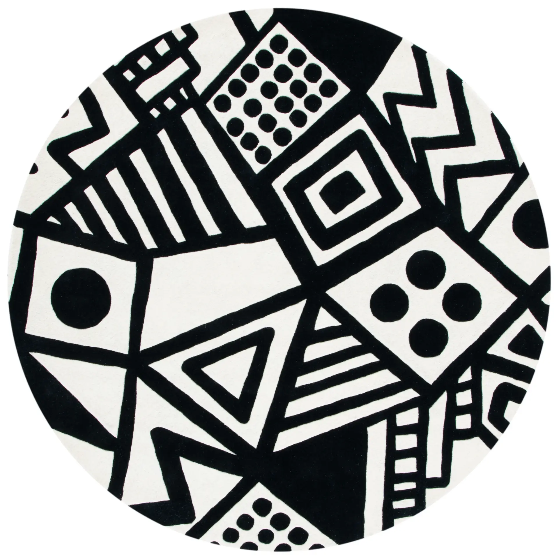 Fifth Avenue Abstract Collage Hand-Tufted Wool Rug