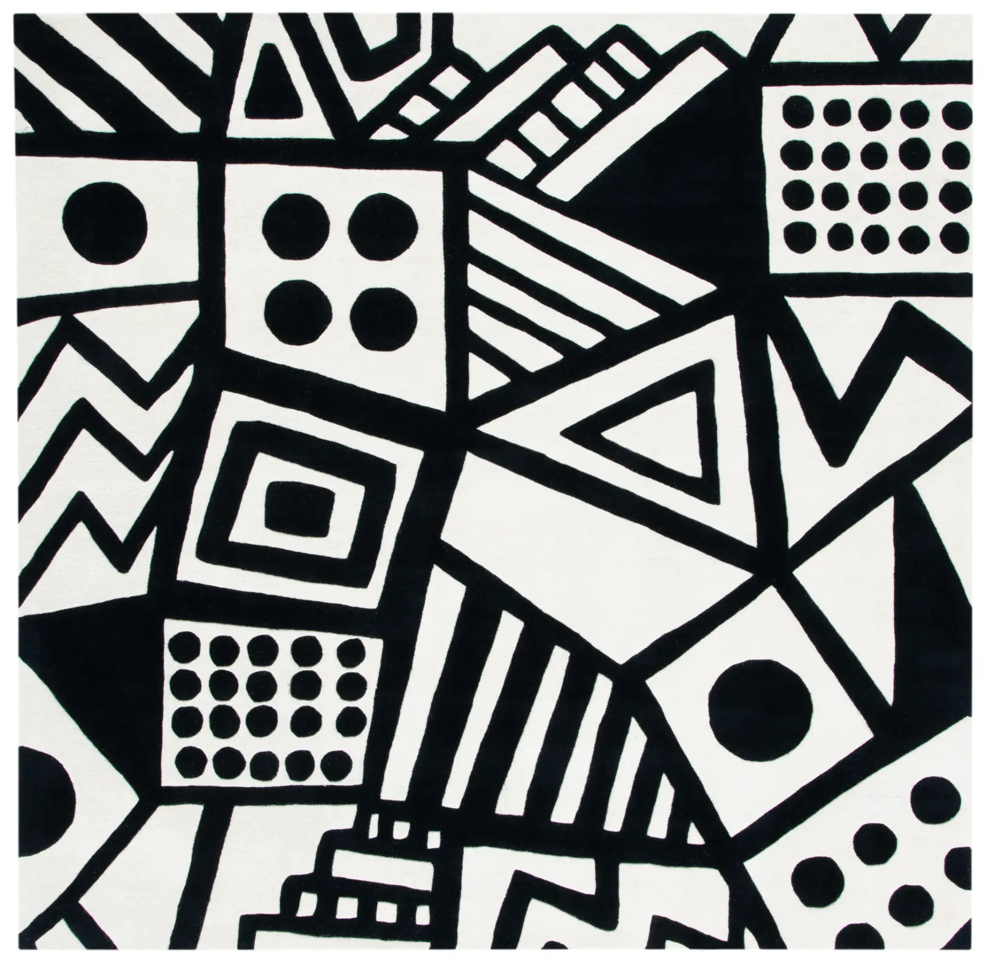 Fifth Avenue Abstract Collage Hand-Tufted Wool Rug